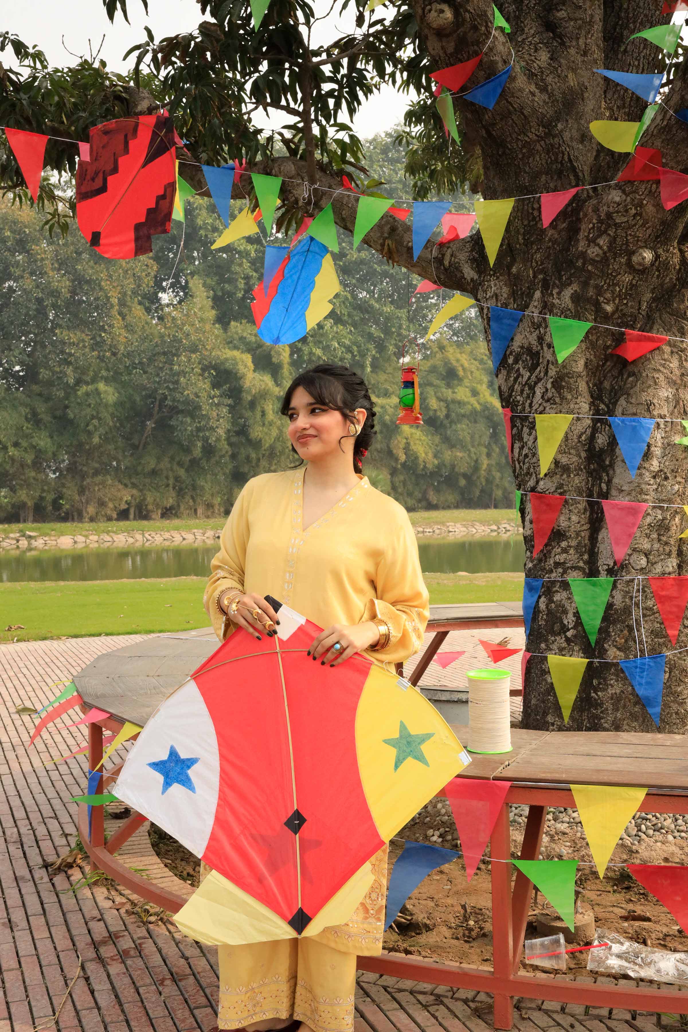 NishatUK - Yellow Embroidered Silk 2-piece ready to wear Dress