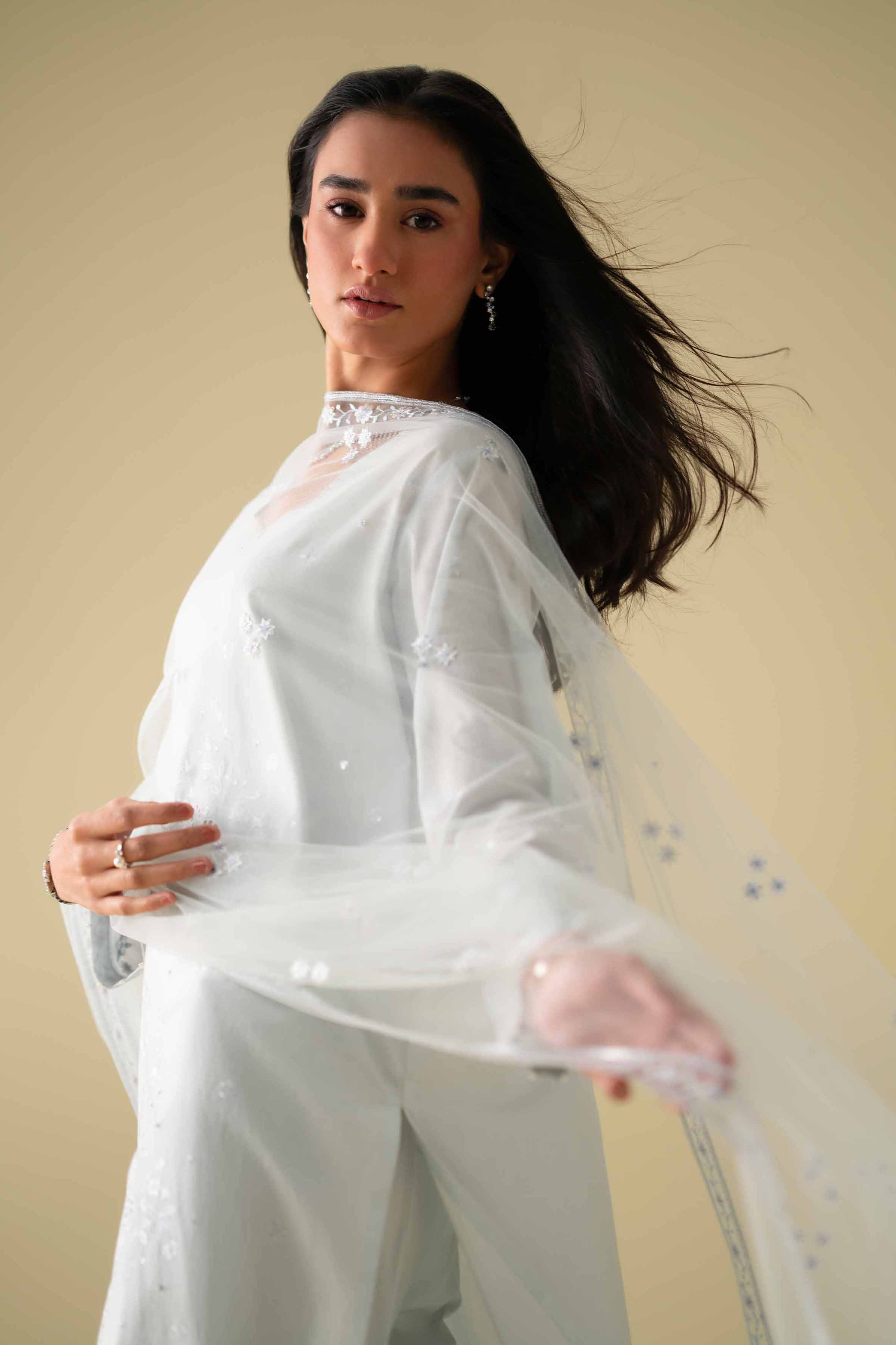 NishatUK - Blue Embroidered Cambric 3-piece ready to wear Suit