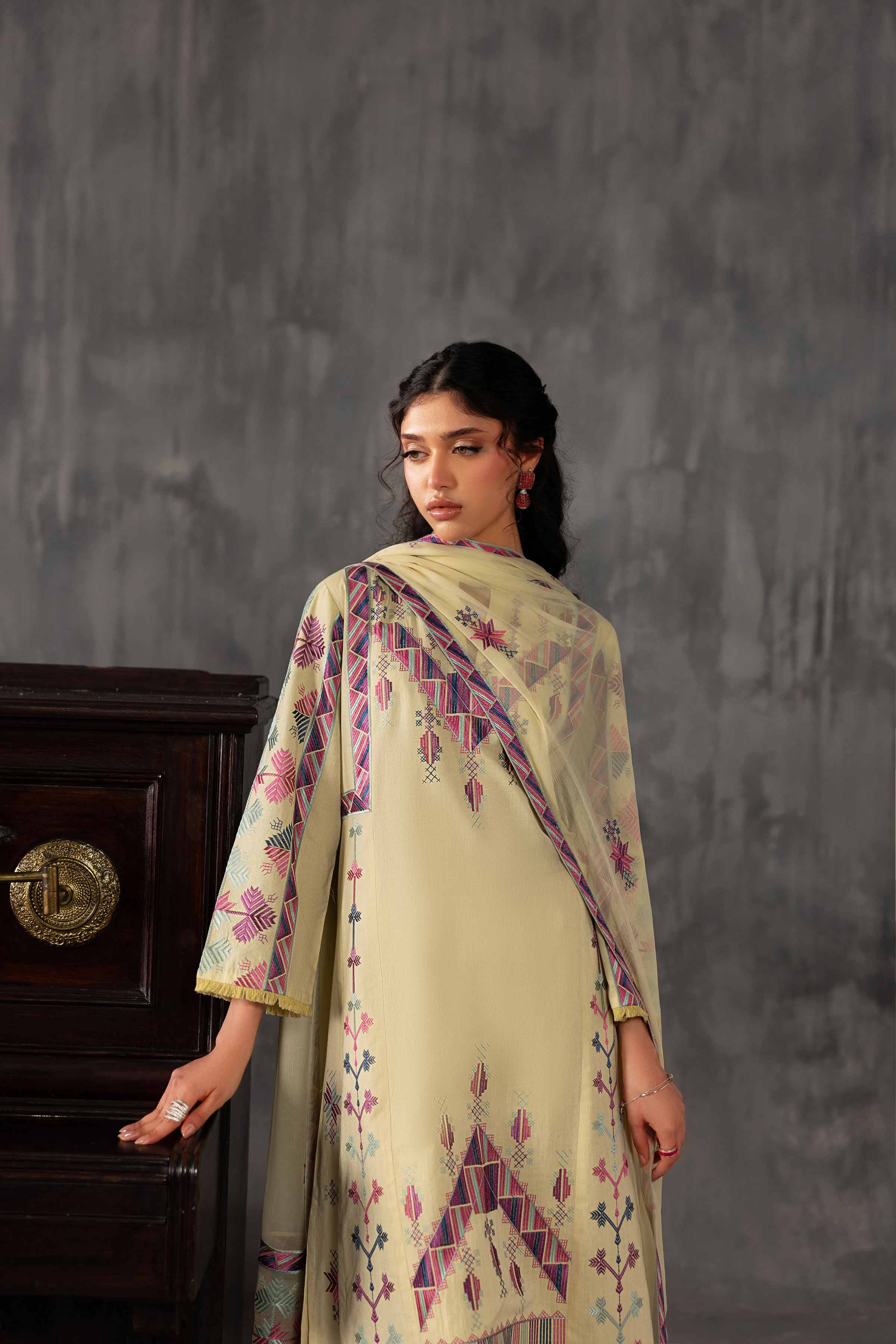 Nishat UK - Yellow Embroidered Yarn Dyed 3-piece ready to wear luxury Suit