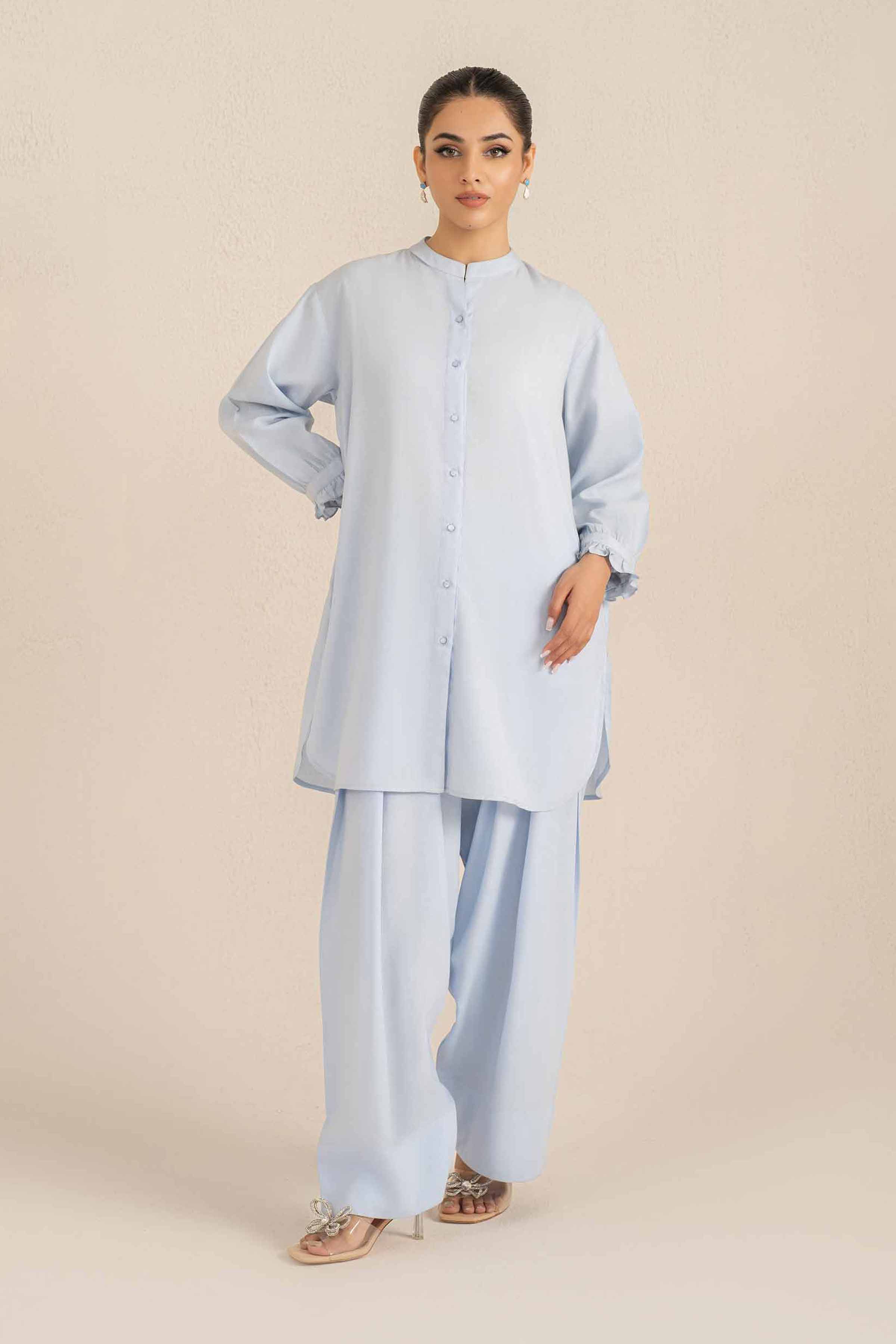 NishatUK - Brown Solids Cotton 2-piece ready to wear Luxury Dress