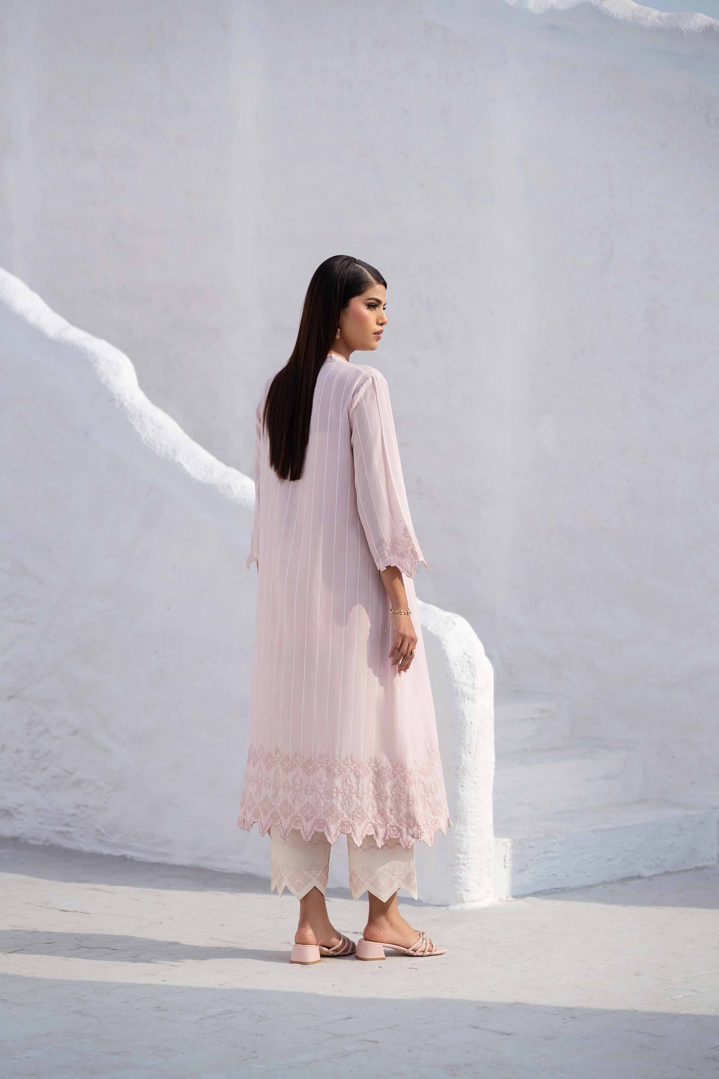 NishatUK - Brown Embroidered Yarn Dyed 2-piece ready to wear Luxury Dress