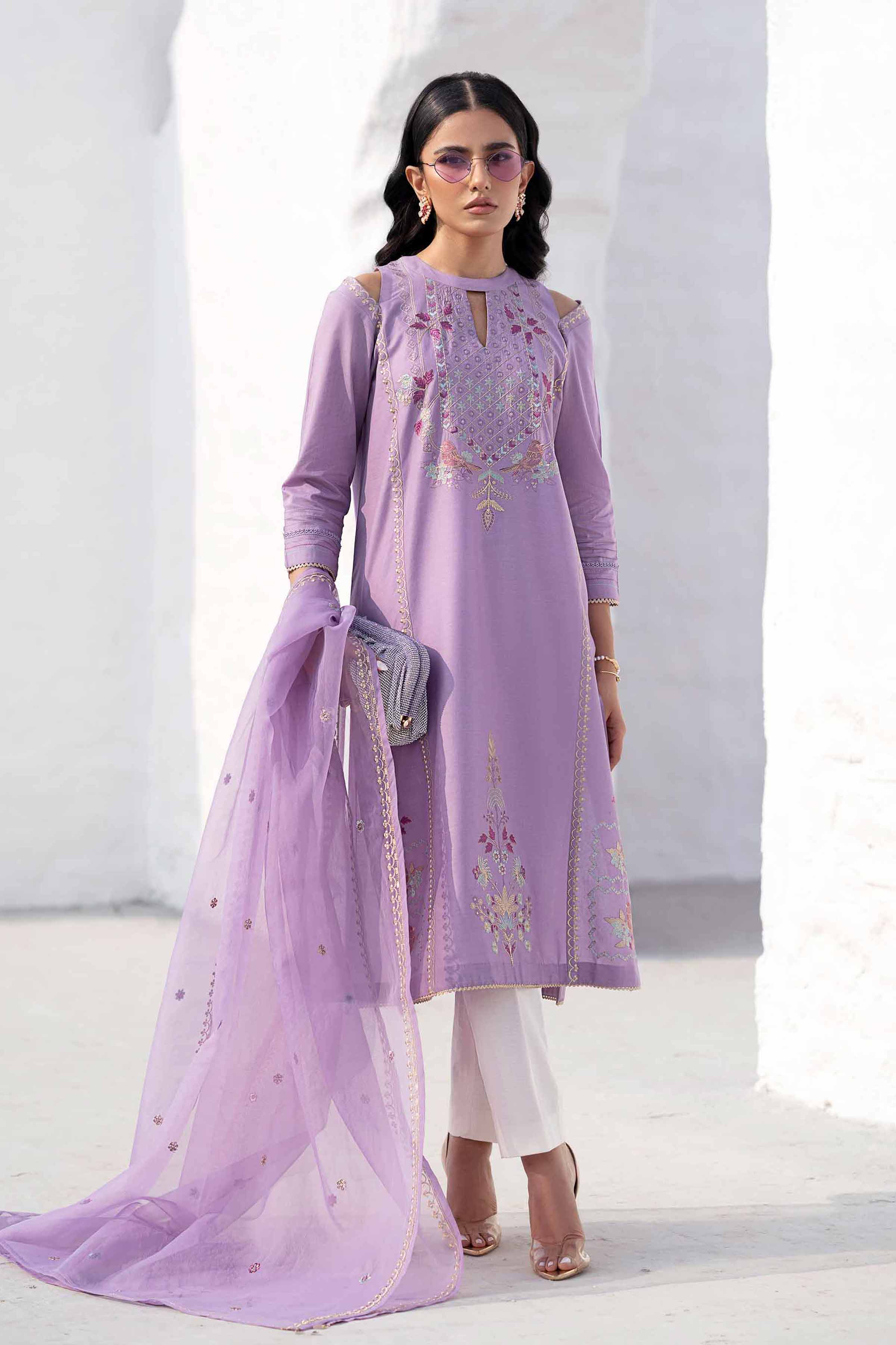 NishatUK - Brown Embroidered Cambric 2-piece ready to wear Luxury Dress