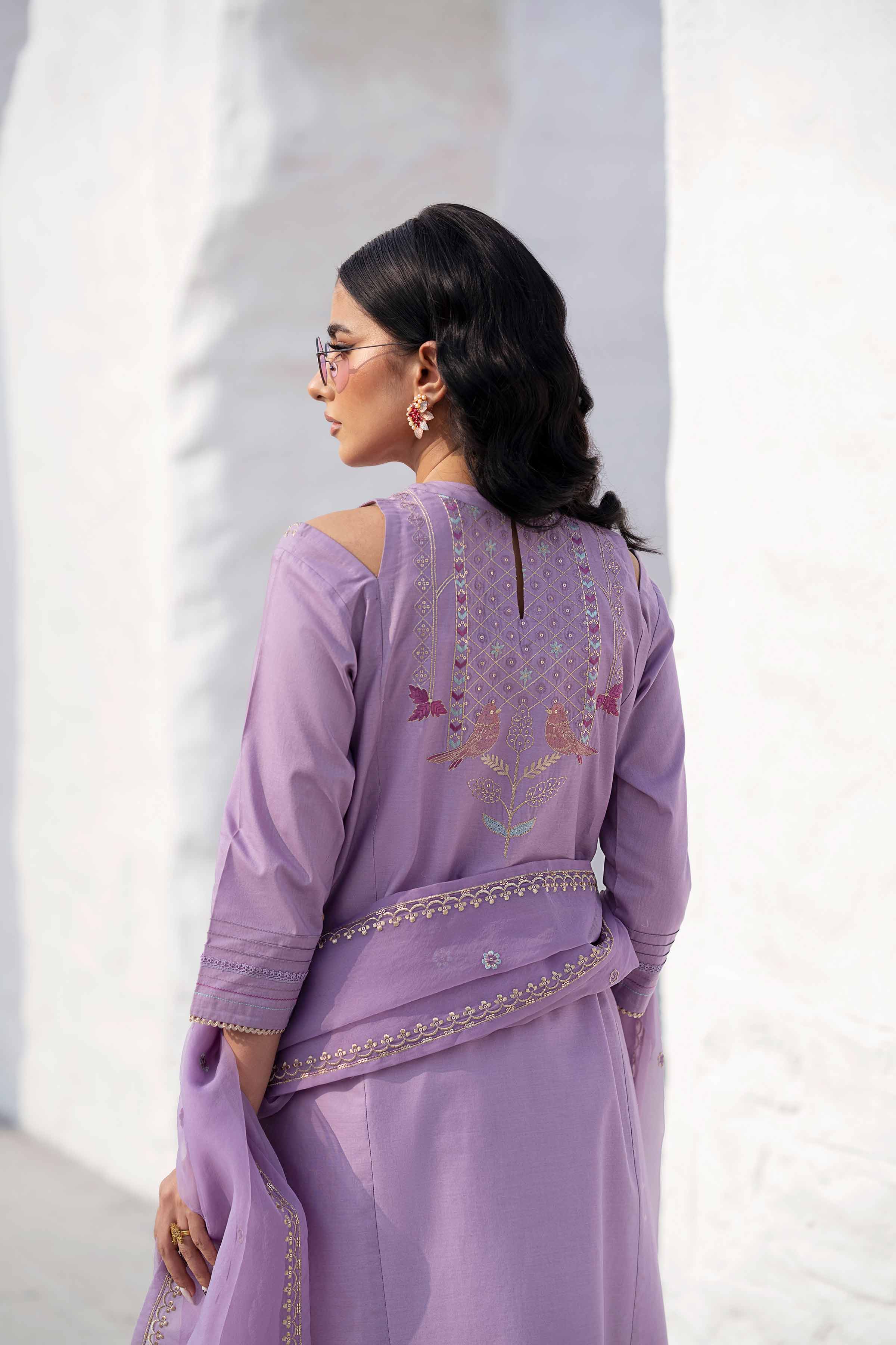 NishatUK - Brown Embroidered Cambric 2-piece ready to wear Luxury Dress