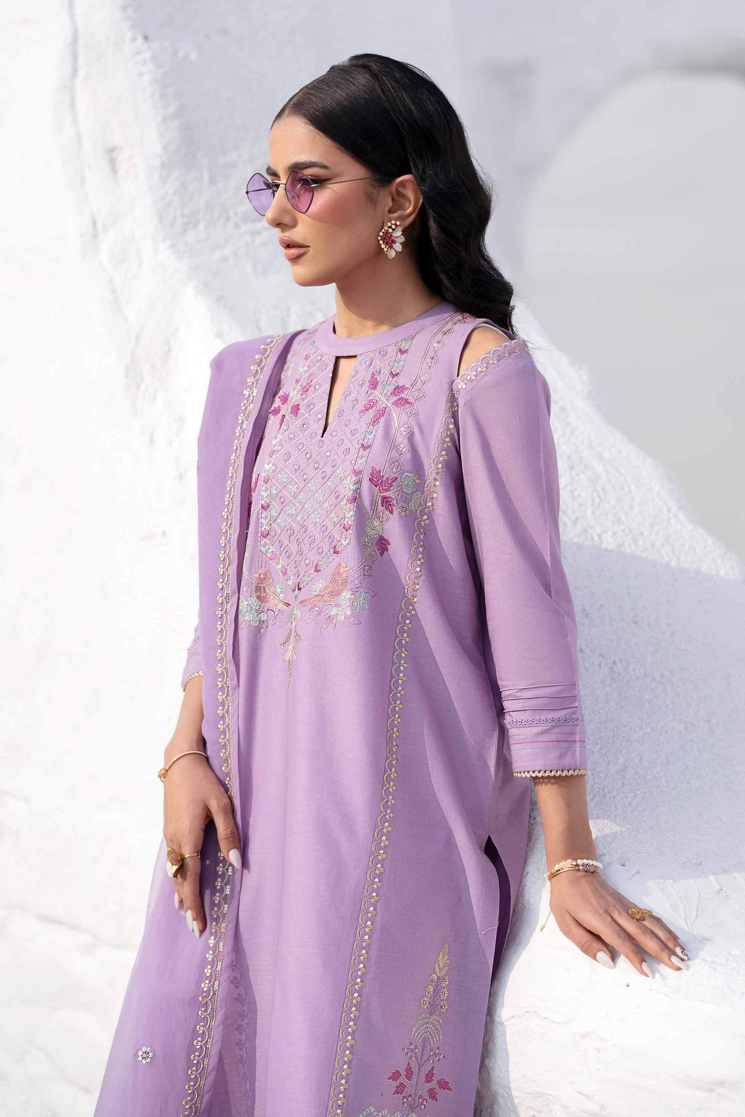 NishatUK - Brown Embroidered Cambric 2-piece ready to wear Luxury Dress