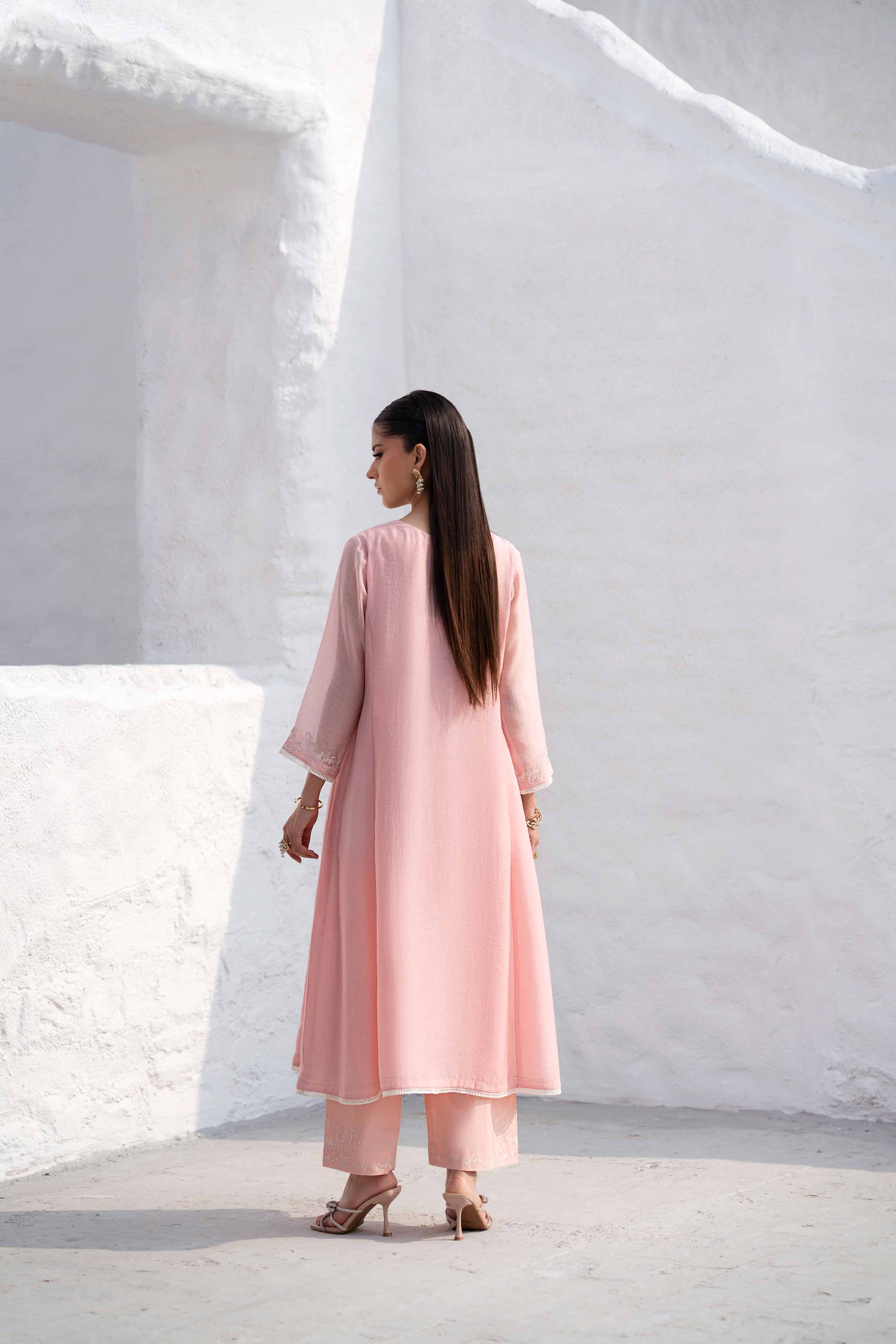 NishatUK - Pink Embroidered Lawn 2-piece ready to wear Luxury Dress