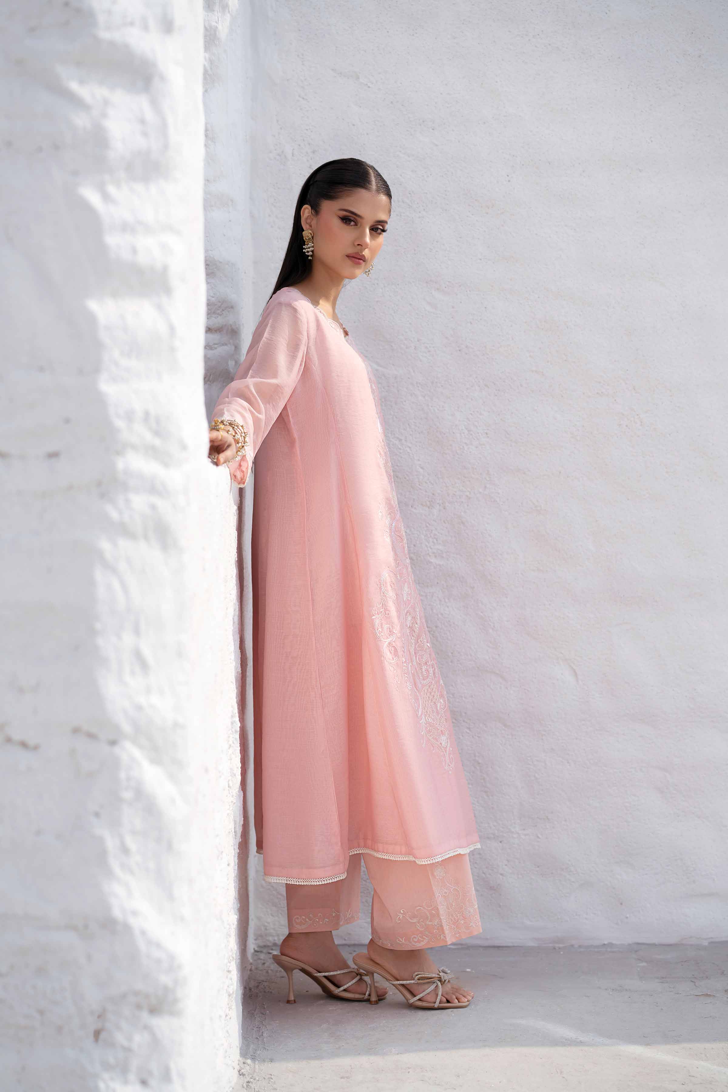 NishatUK - Pink Embroidered Lawn 2-piece ready to wear Luxury Dress