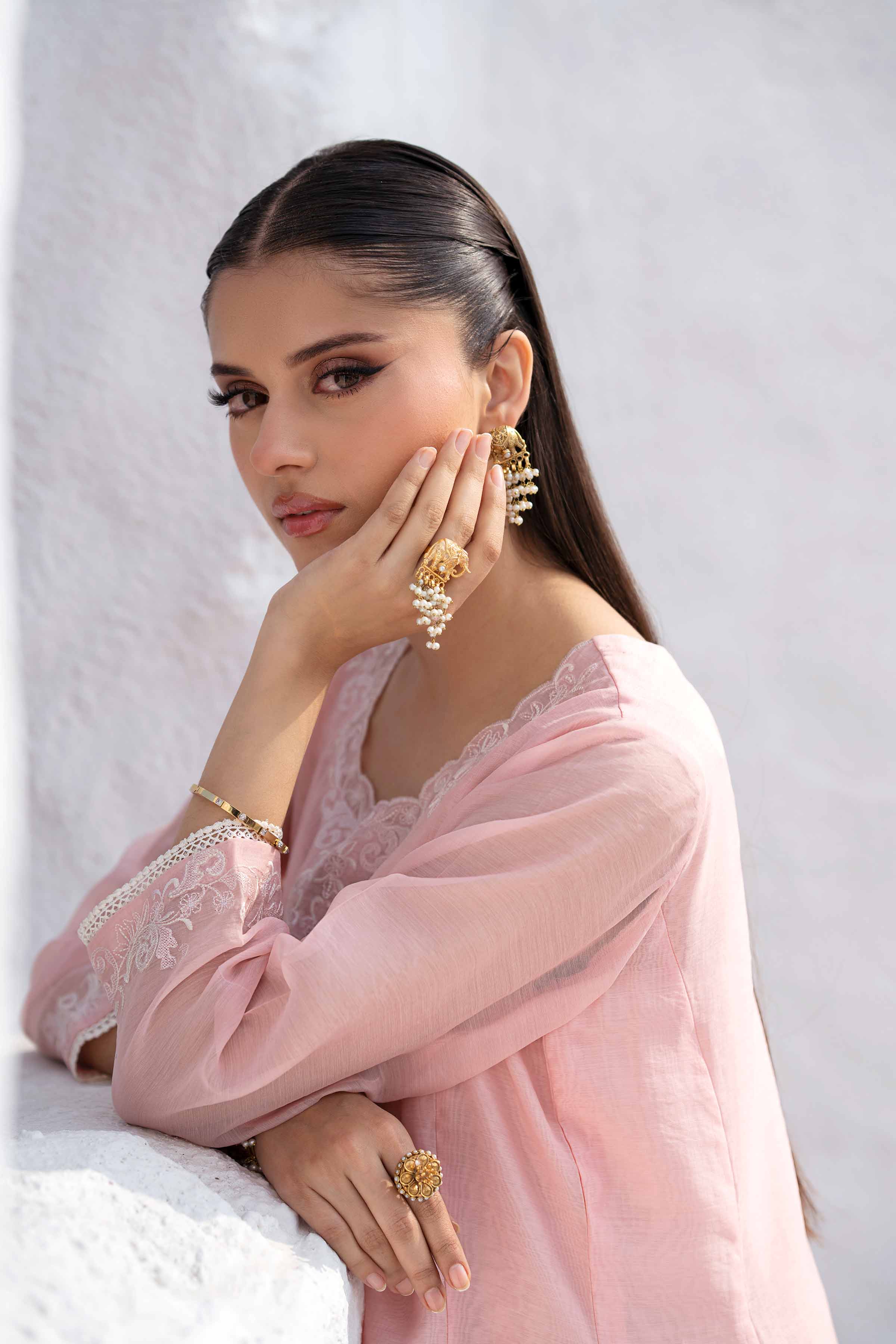 NishatUK - Pink Embroidered Lawn 2-piece ready to wear Luxury Dress