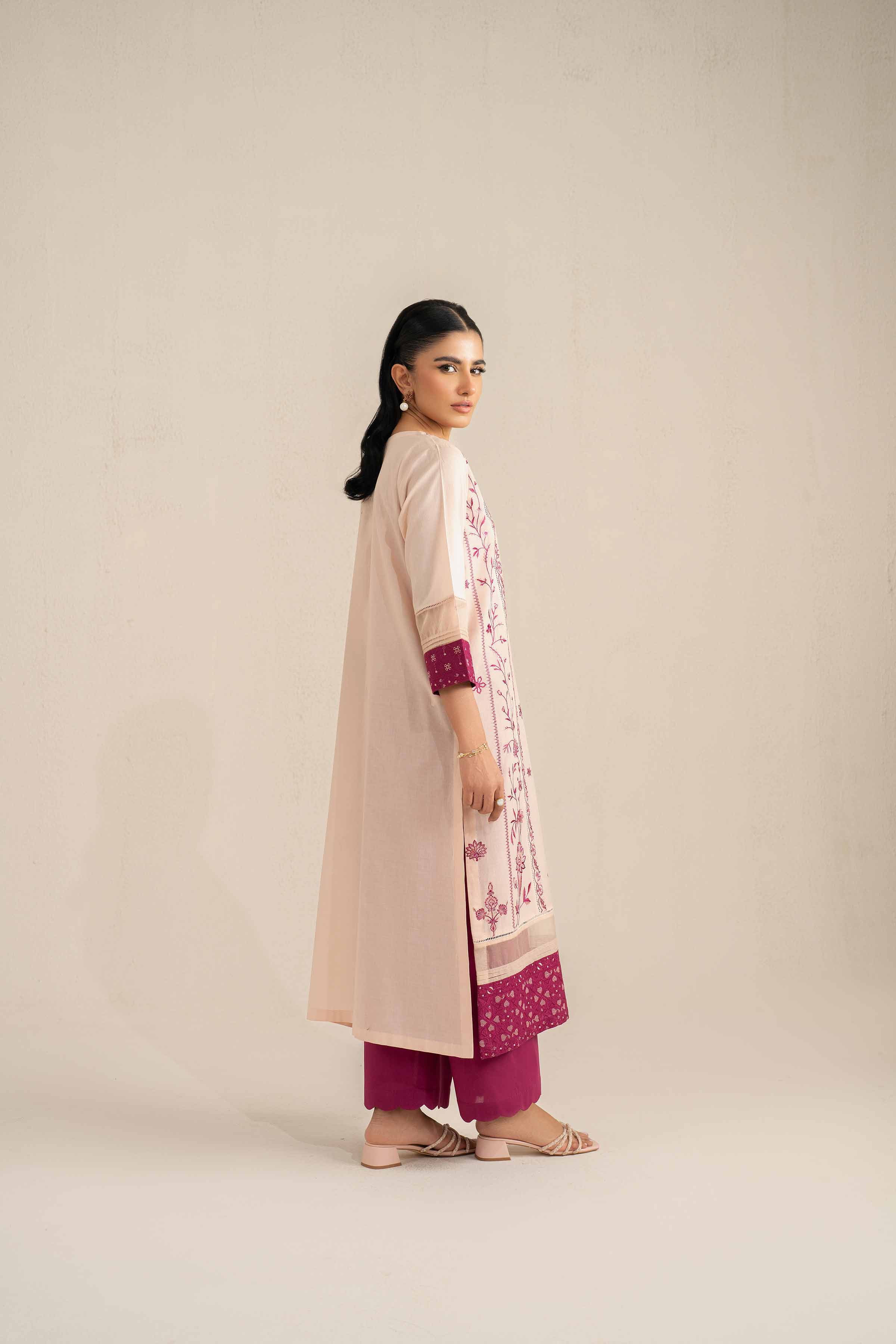 NishatUK - Brown Embroidered Lawn 2-piece ready to wear Luxury Dress
