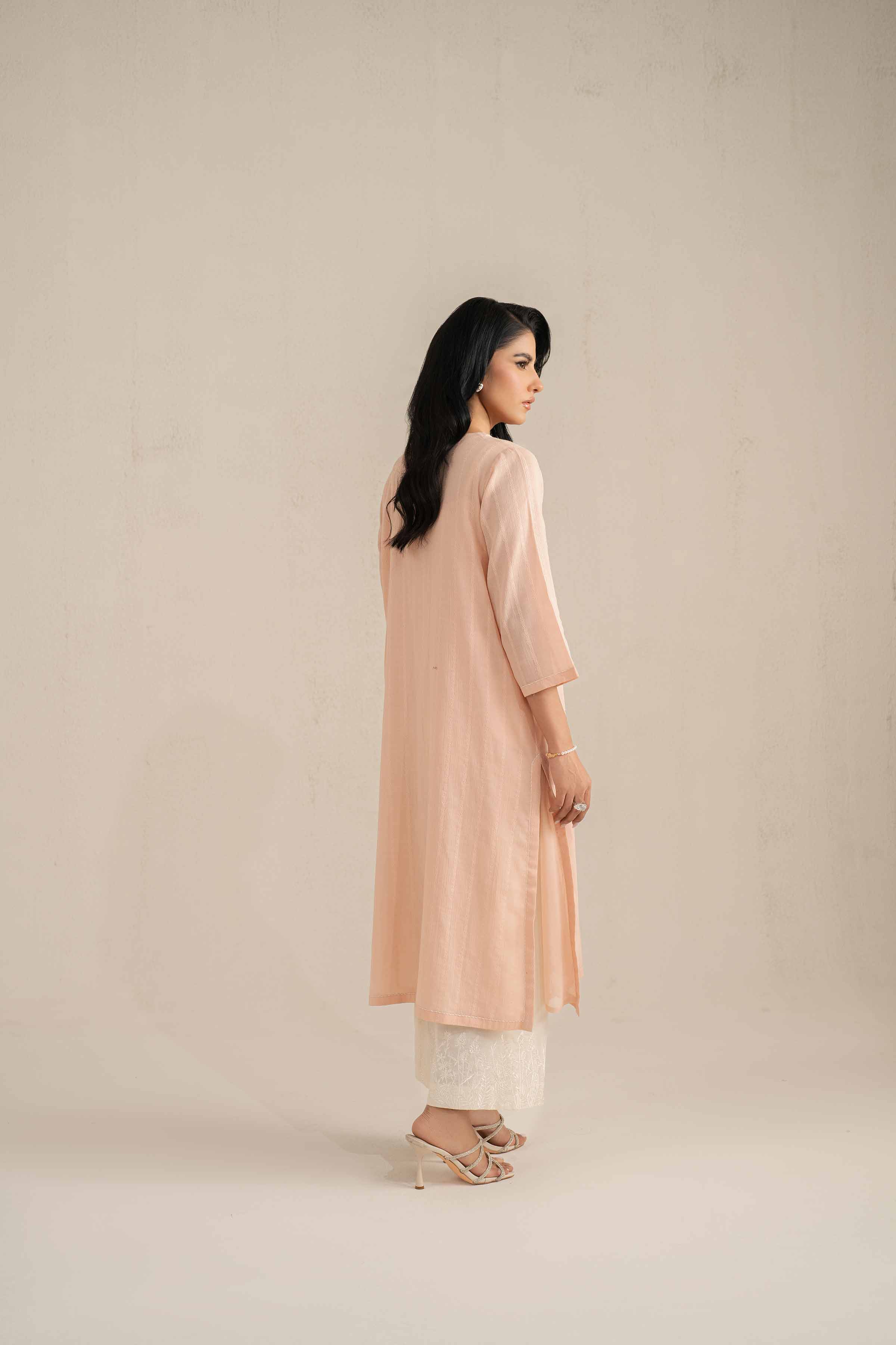NishatUK - Brown Embroidered Silk 2-piece ready to wear Luxury Dress
