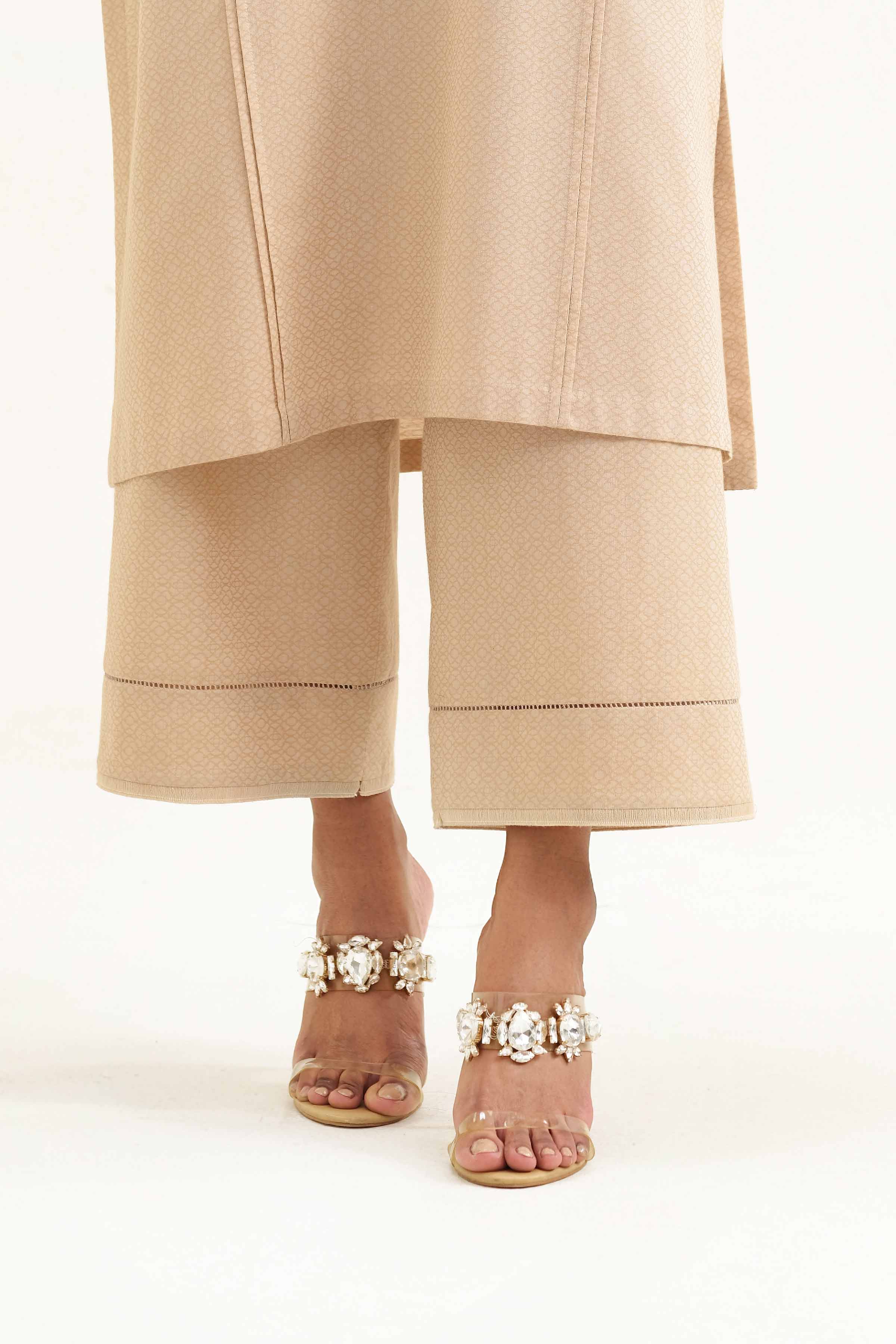 NishatUK - Beige Solids Jacquard 2-piece ready to wear Luxury Dress