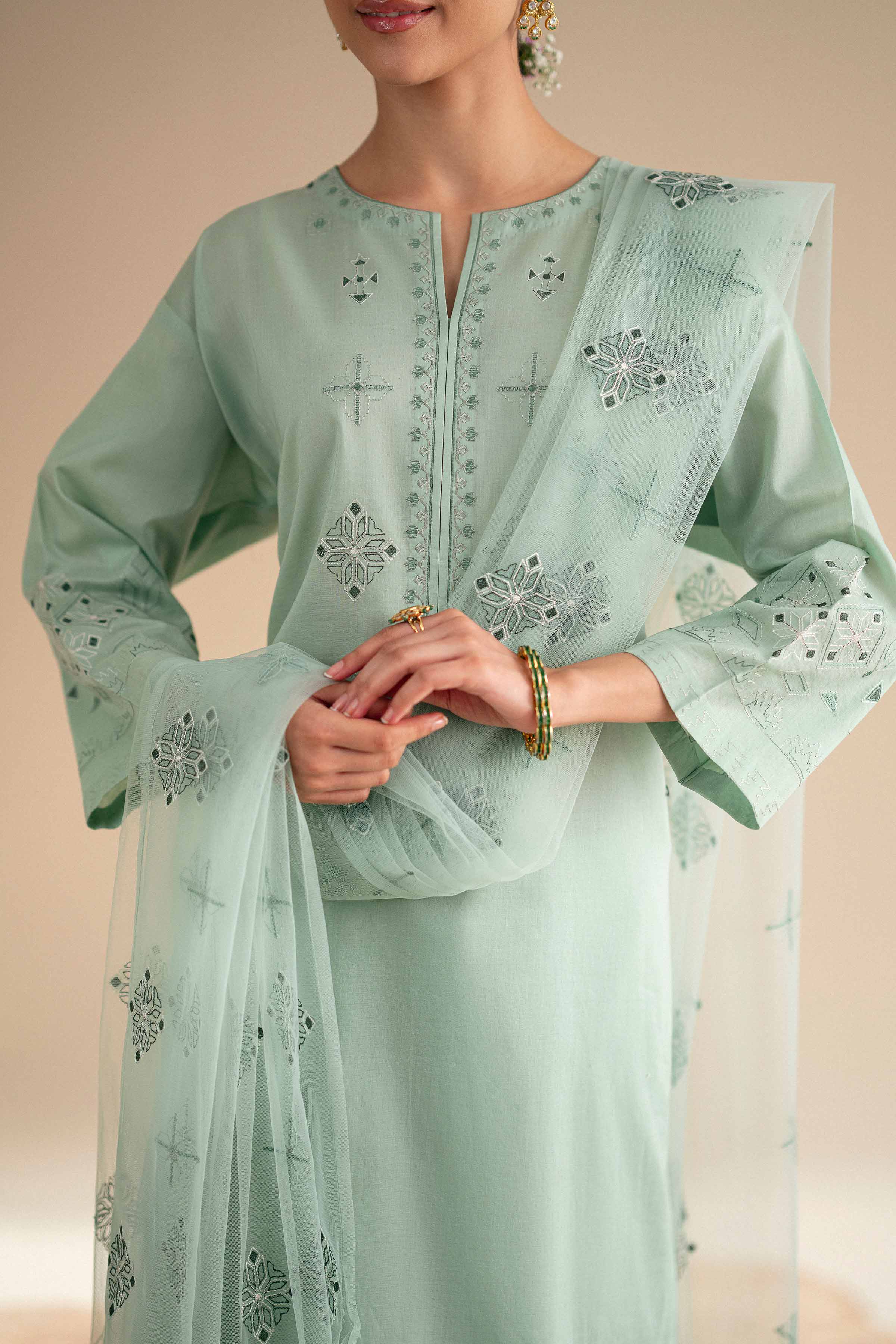 3 Piece - Embroidered Suit - KFS25-95