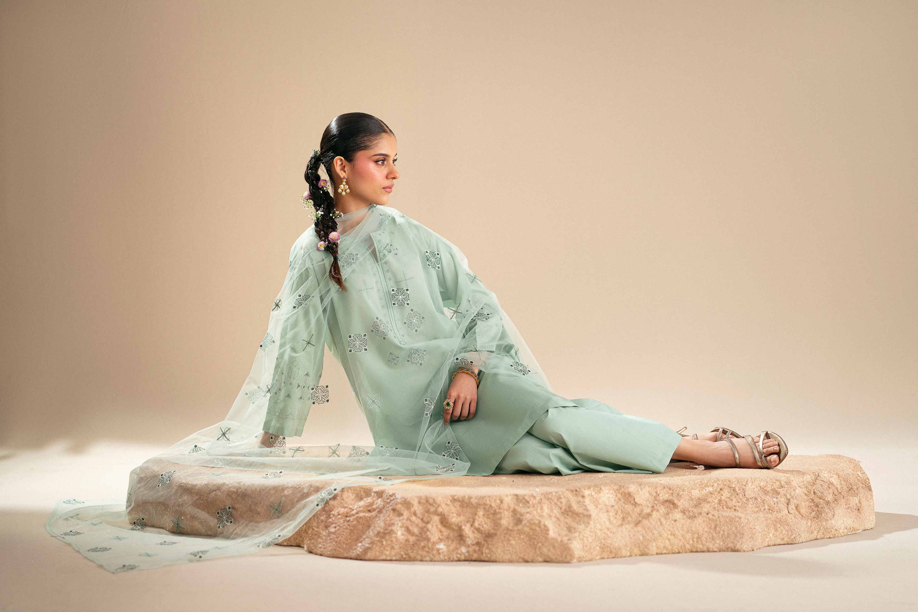 3 Piece - Embroidered Suit - KFS25-95