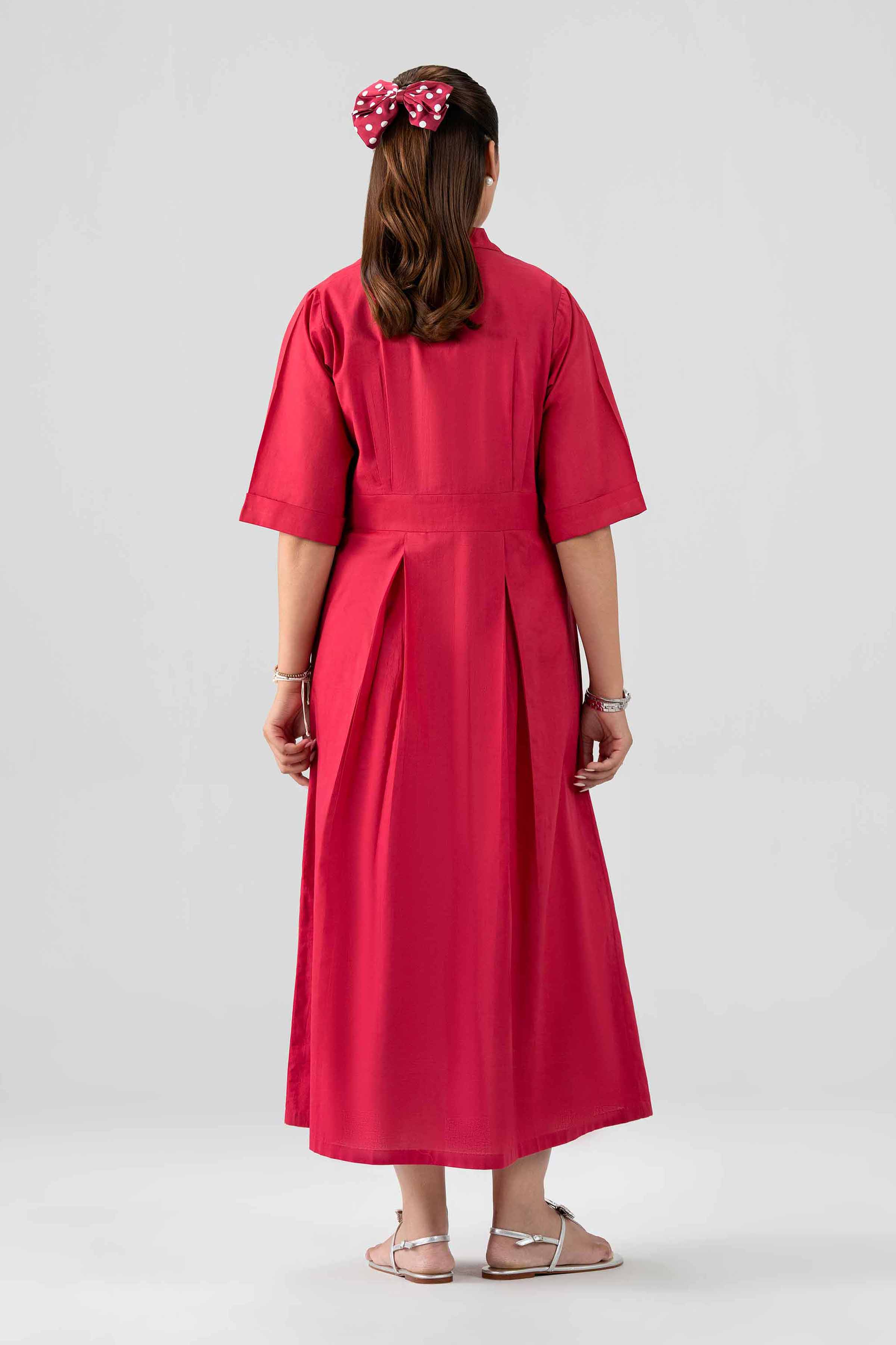 Nishat UK - Red Solids Cambric 1 Piece ready to wear luxury Dress