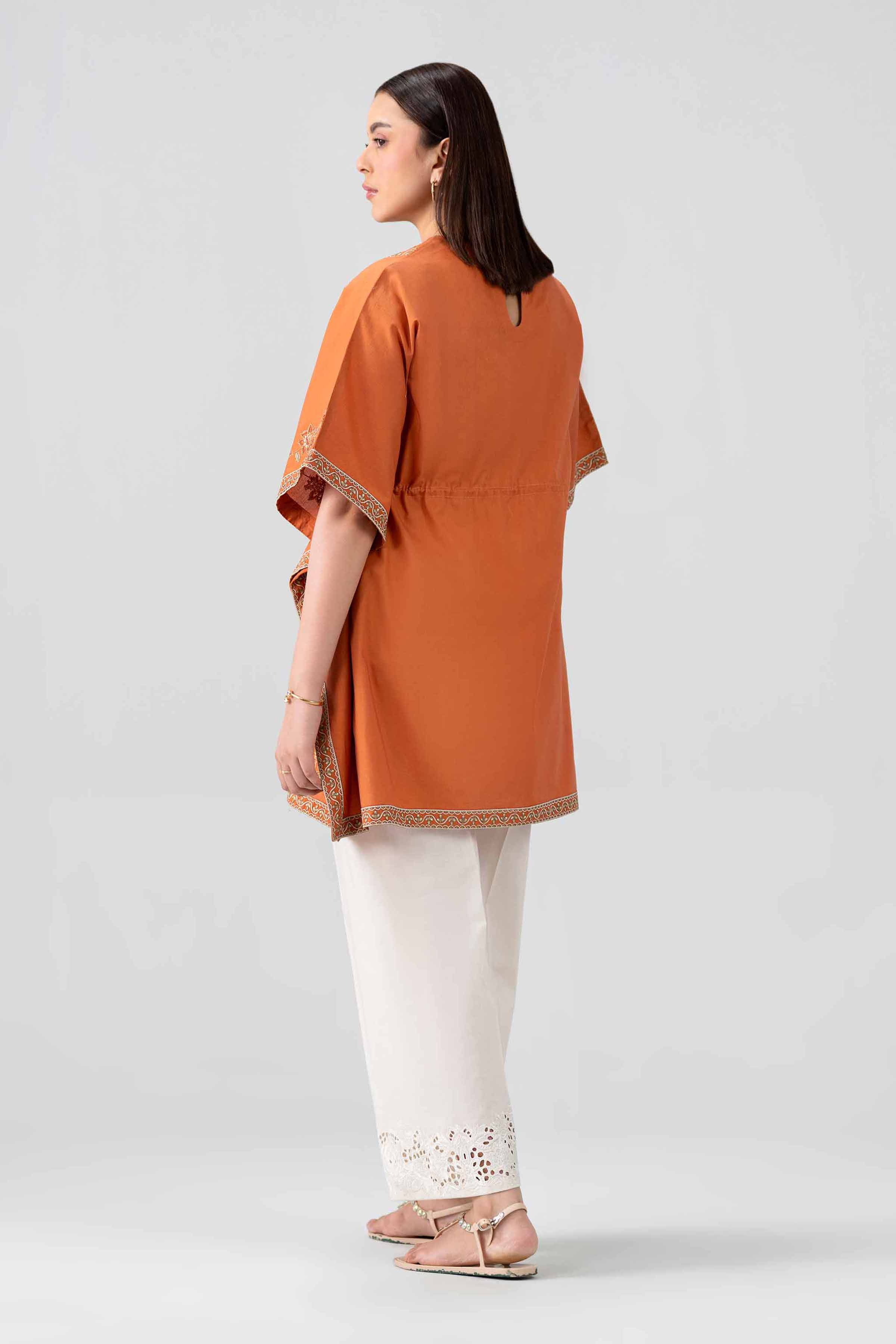 Nishat UK - Orange Embroidered Cambric 2 Pieces ready to wear Dress