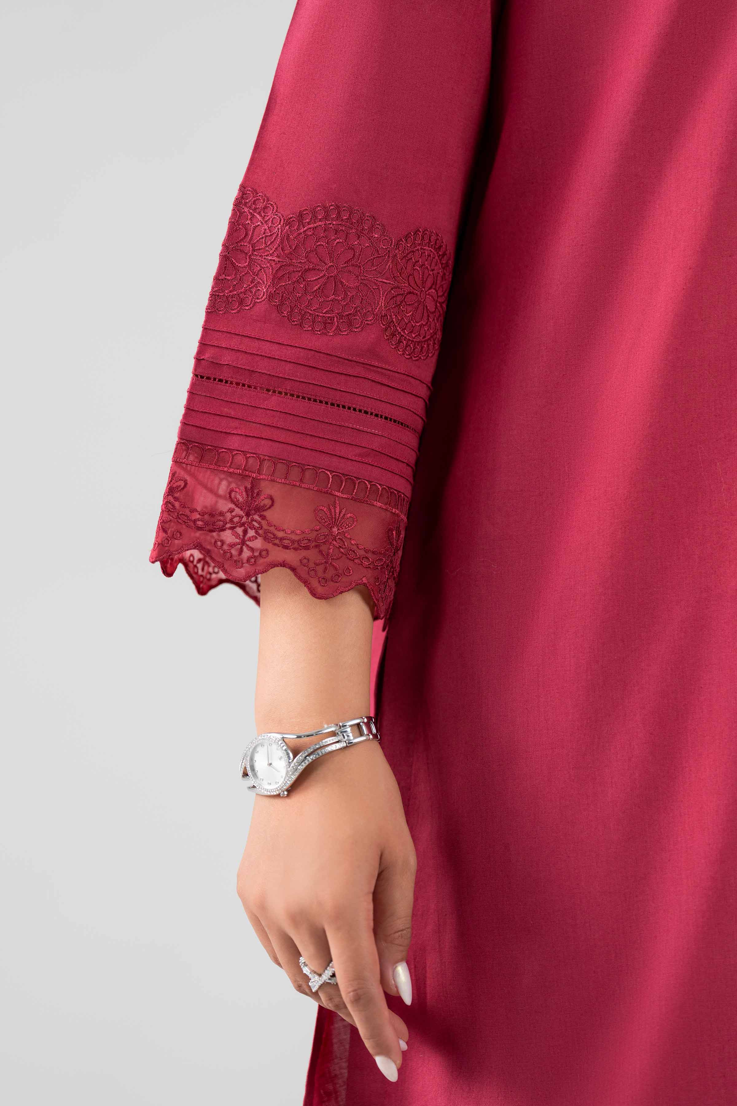 Nishat UK - Red Embroidered Cambric 2 Pieces ready to wear luxury Dress
