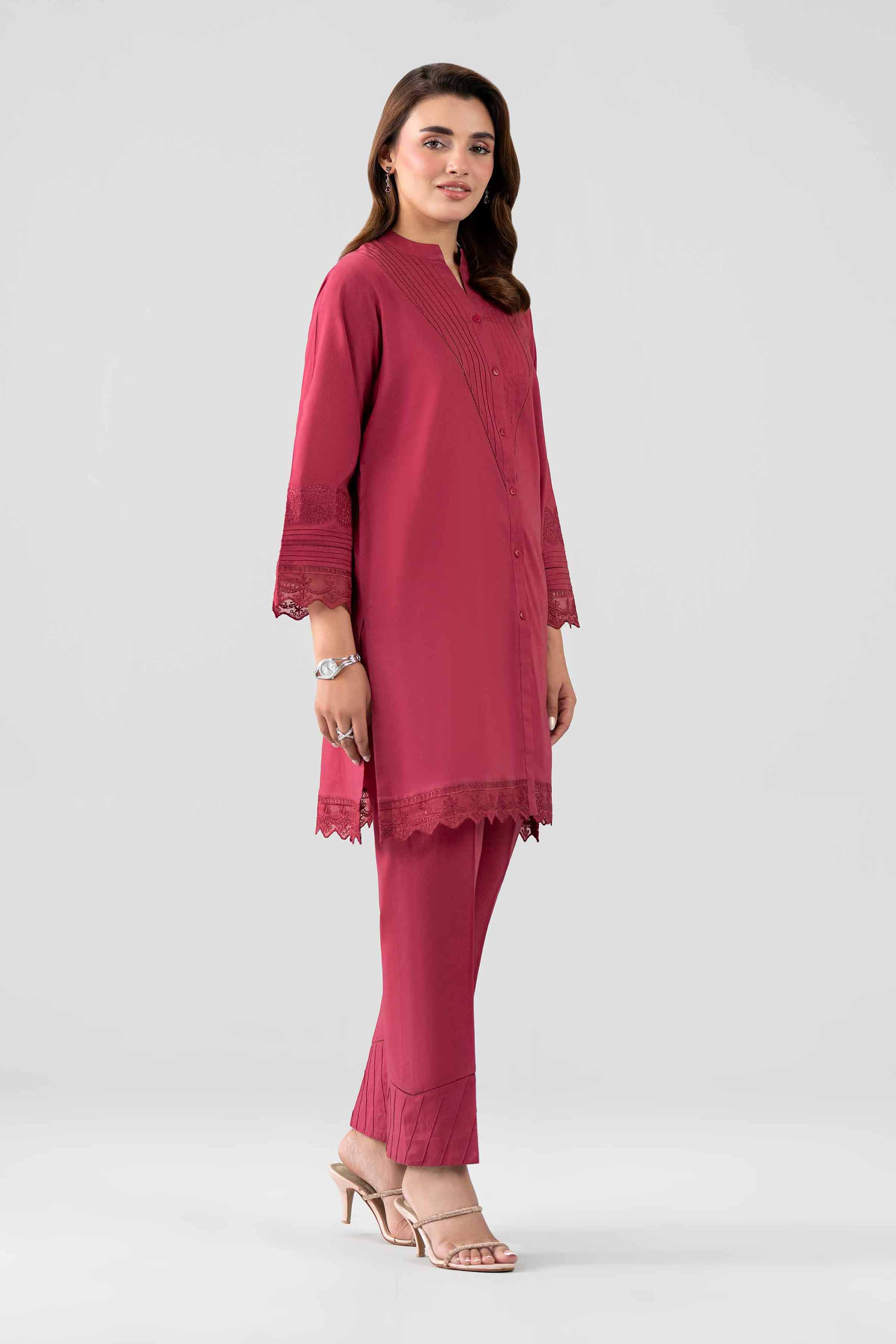 Nishat UK - Red Embroidered Cambric 2 Pieces ready to wear luxury Dress