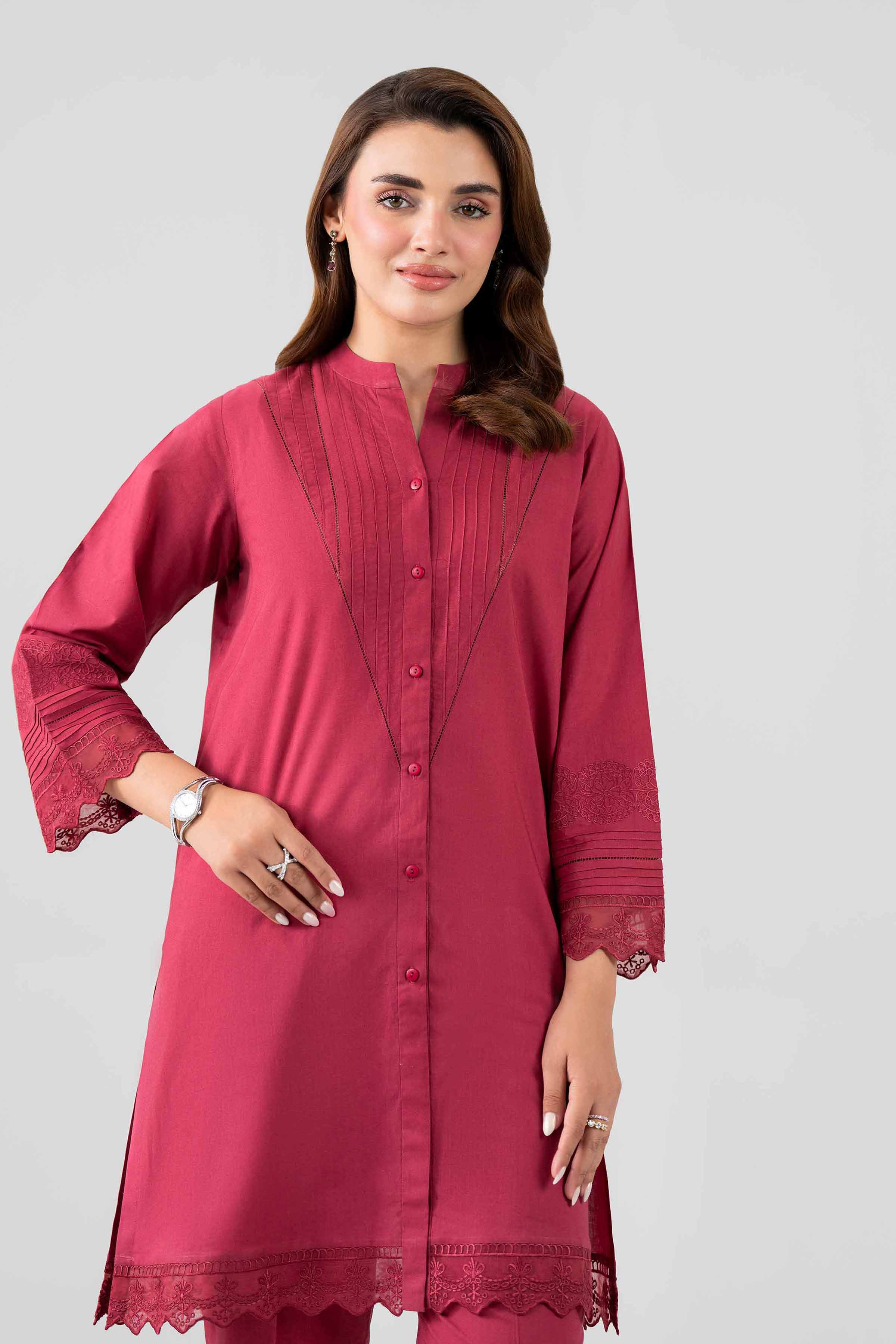 Nishat UK - Red Embroidered Cambric 2 Pieces ready to wear luxury Dress
