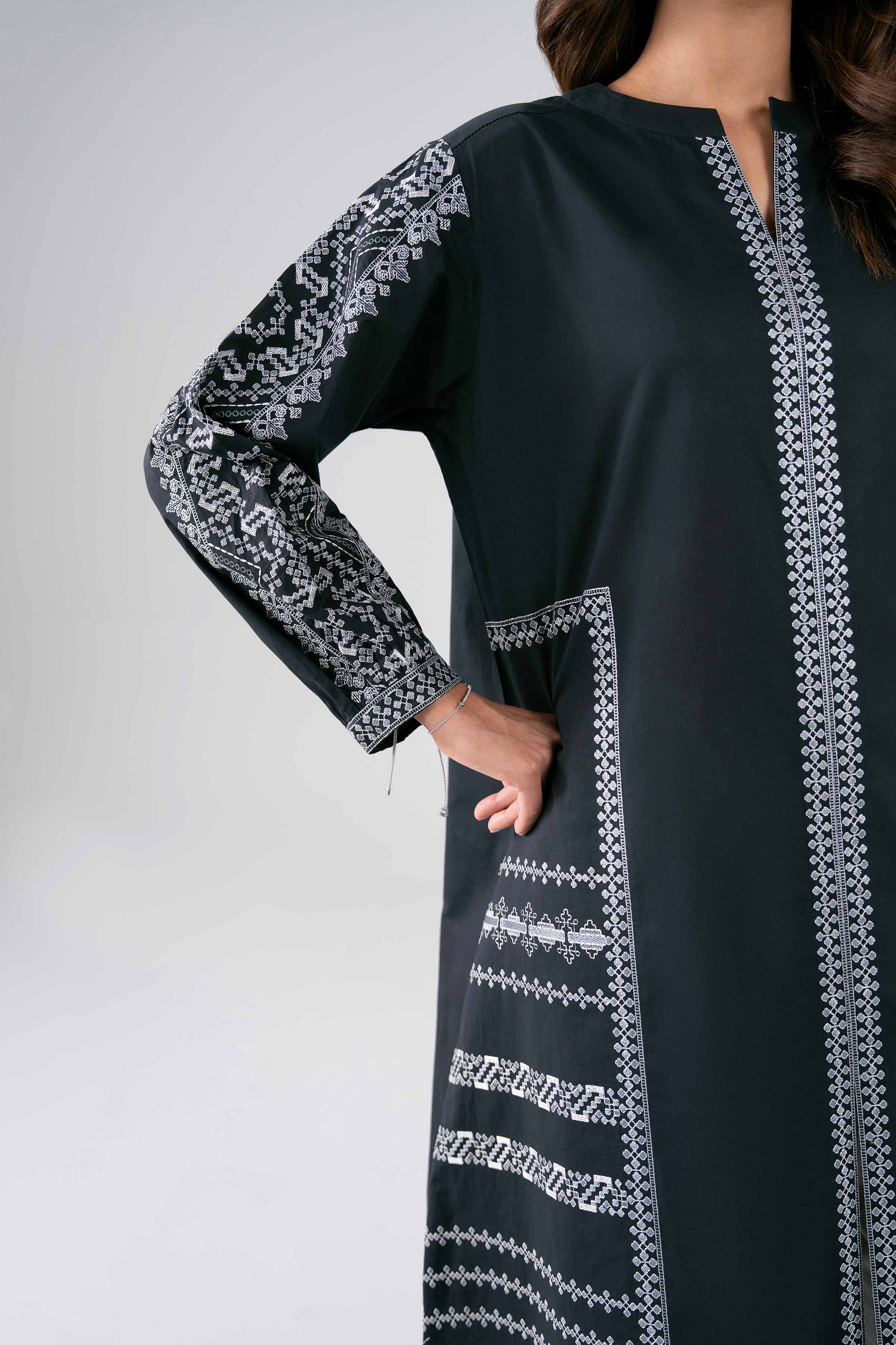 Nishat UK - Black Embroidered Lawn 2 Pieces ready to wear luxury Dress