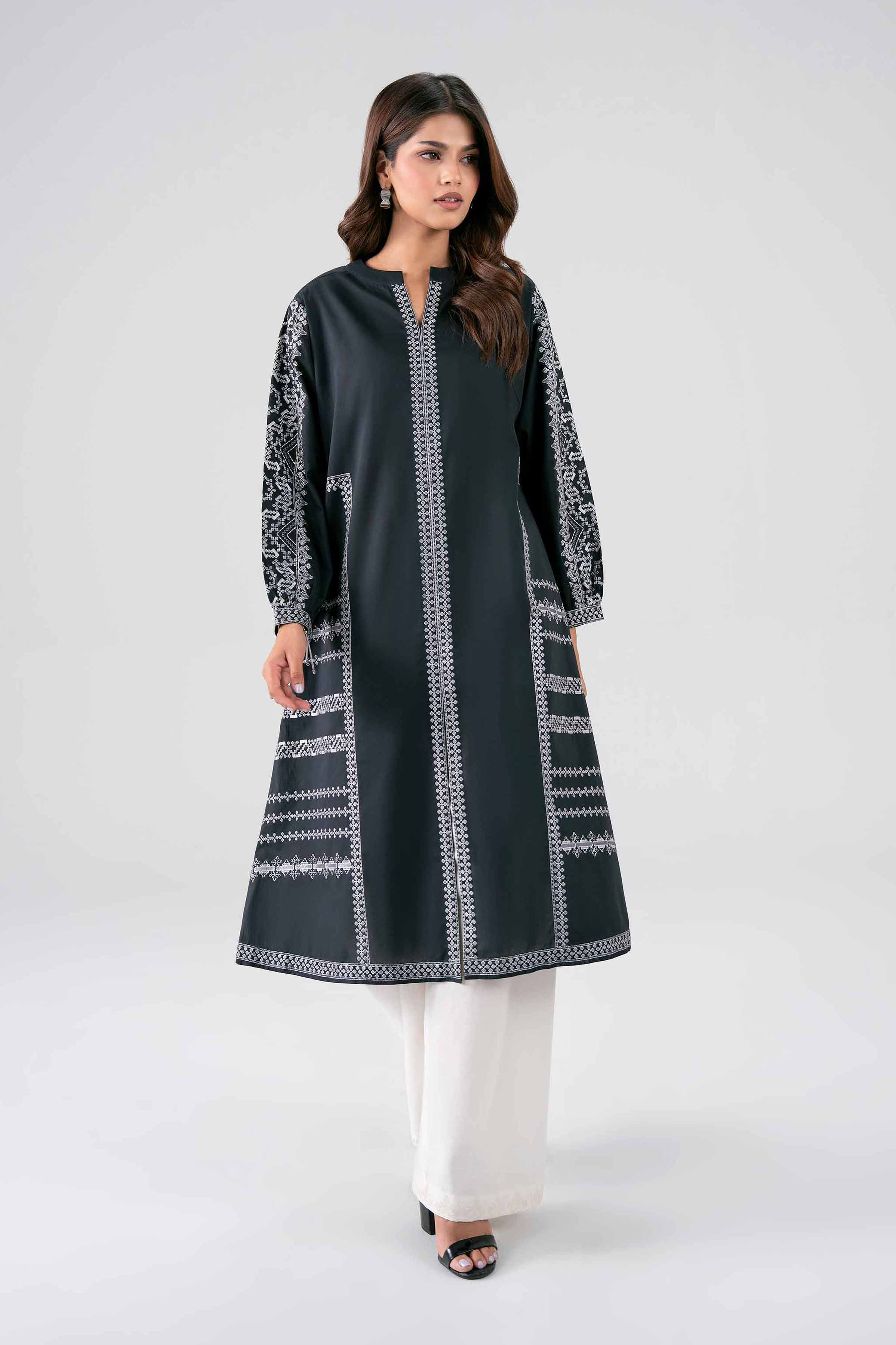 Nishat UK - Black Embroidered Lawn 2 Pieces ready to wear luxury Dress