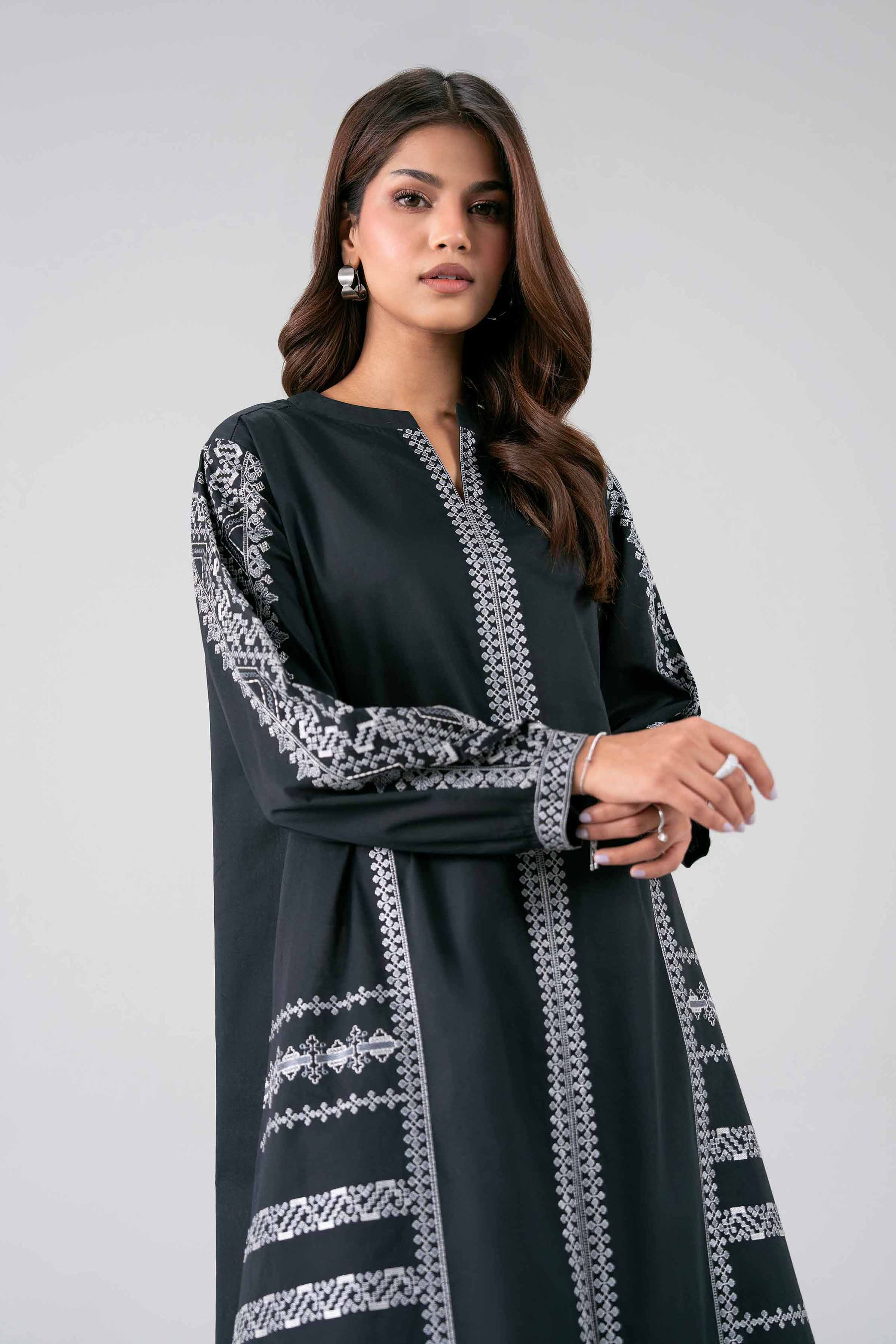 Nishat UK - Black Embroidered Lawn 2 Pieces ready to wear luxury Dress