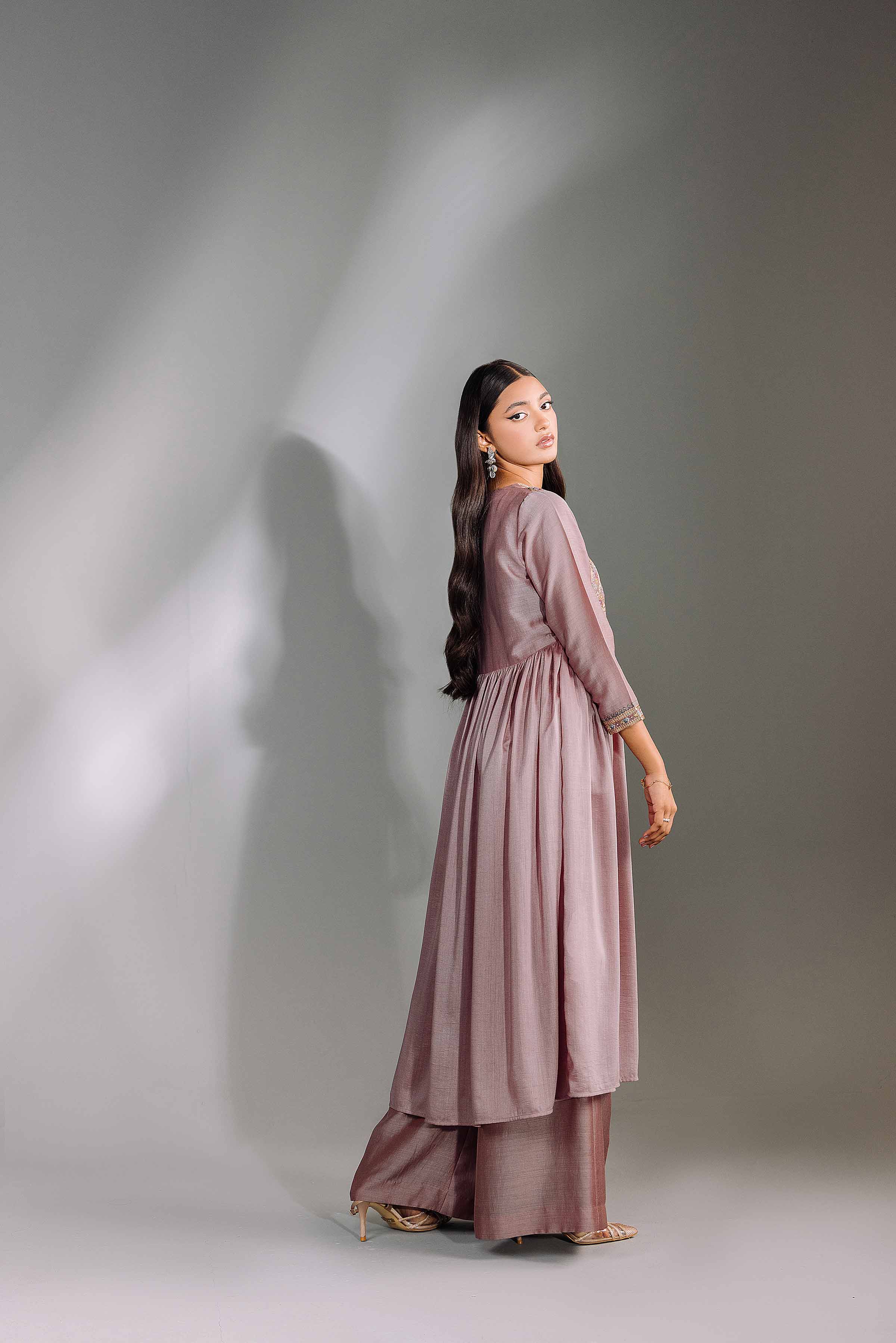 NishatUK - Grey Embroidered Silk 2-piece ready to wear Luxury Dress