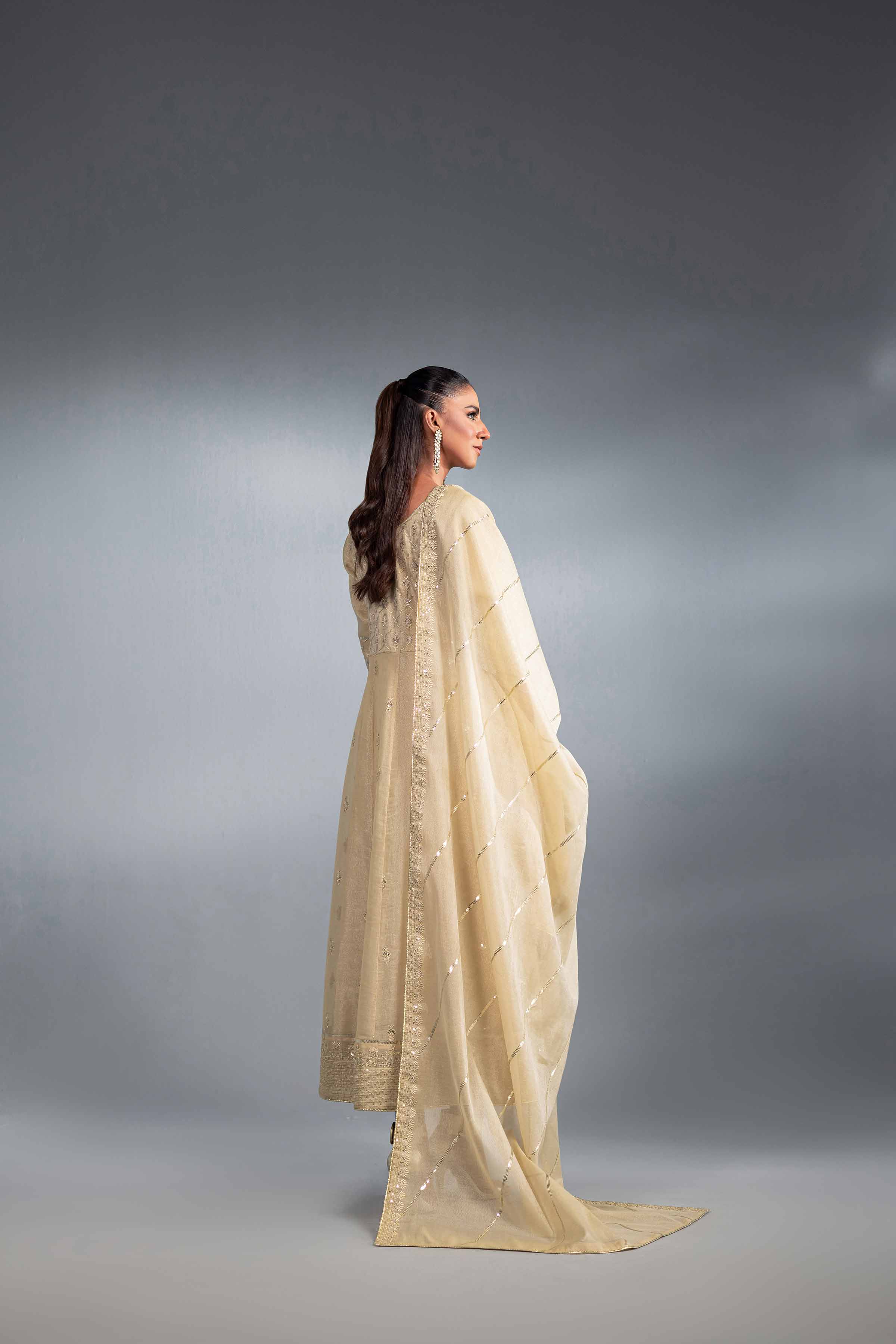 NishatUK - Nude Embroidered Maysuri 2-piece ready to wear Luxury Dress