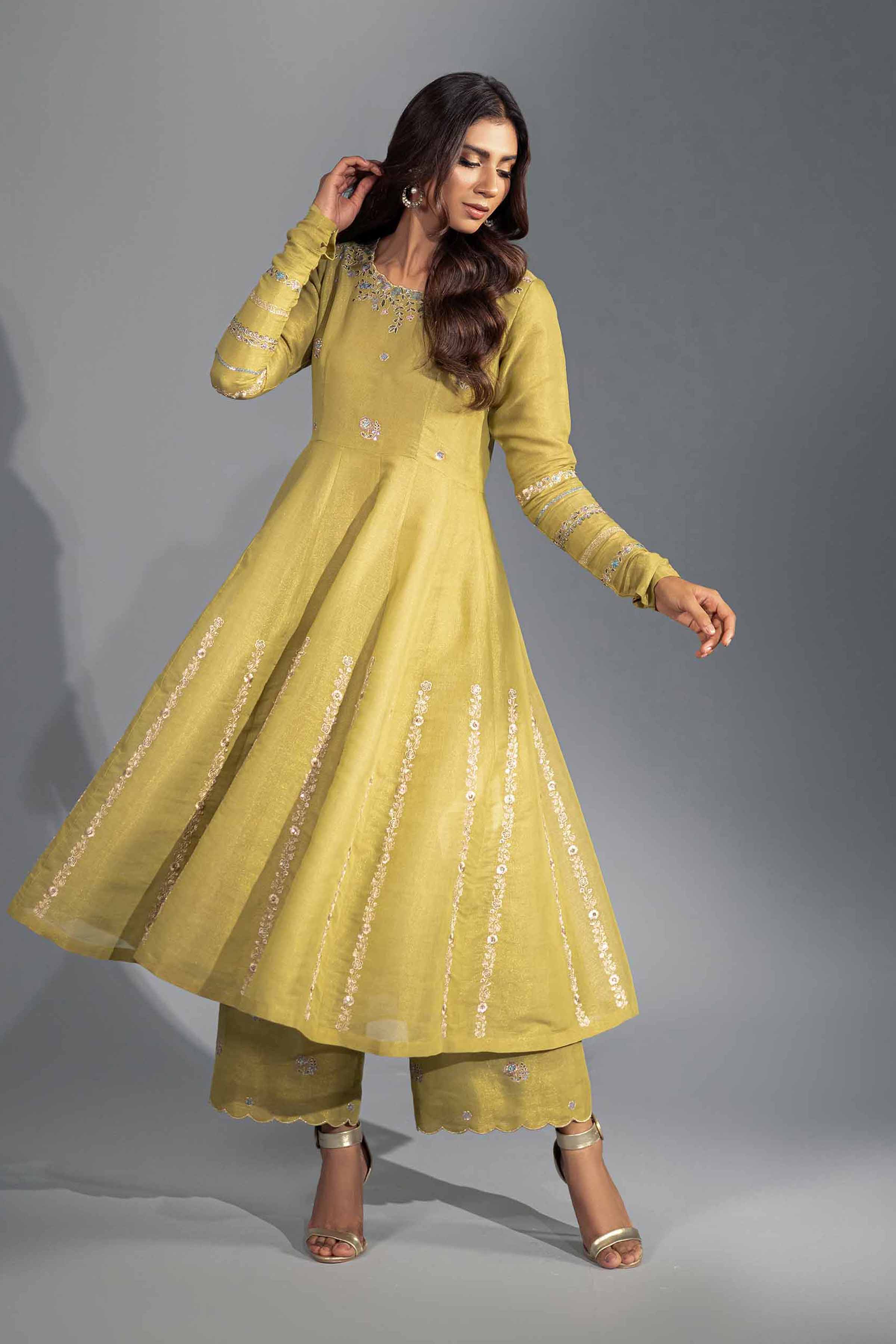 NishatUK - Green Embroidered Maysuri 2-piece ready to wear Luxury Dress