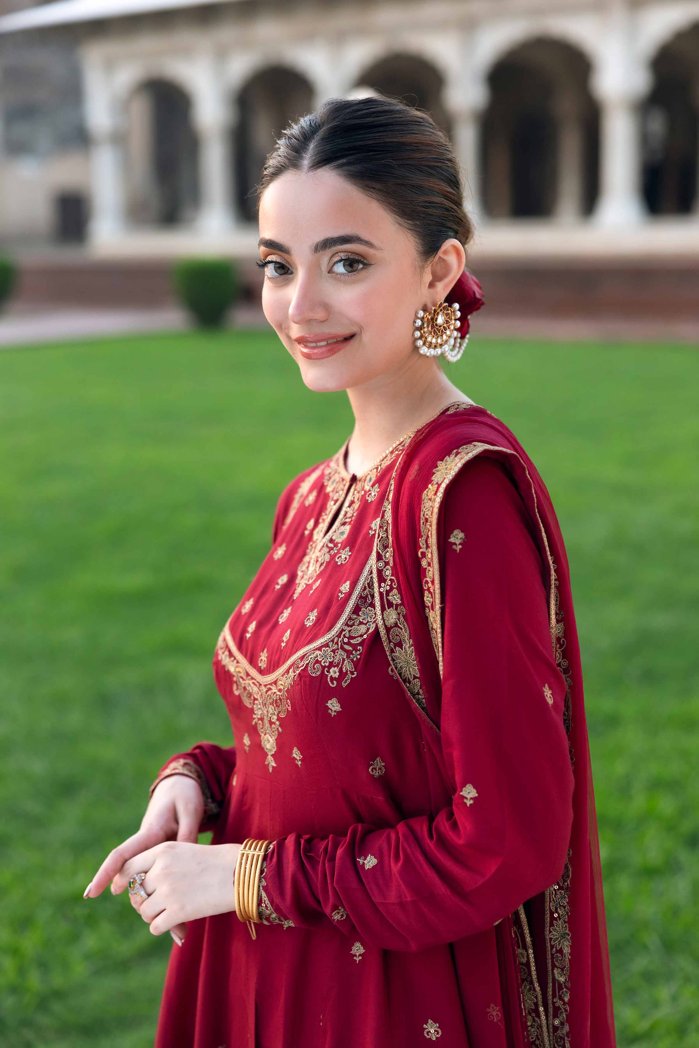 NishatUK - Maroon Embroidered Viscose 3-piece ready to wear Suit