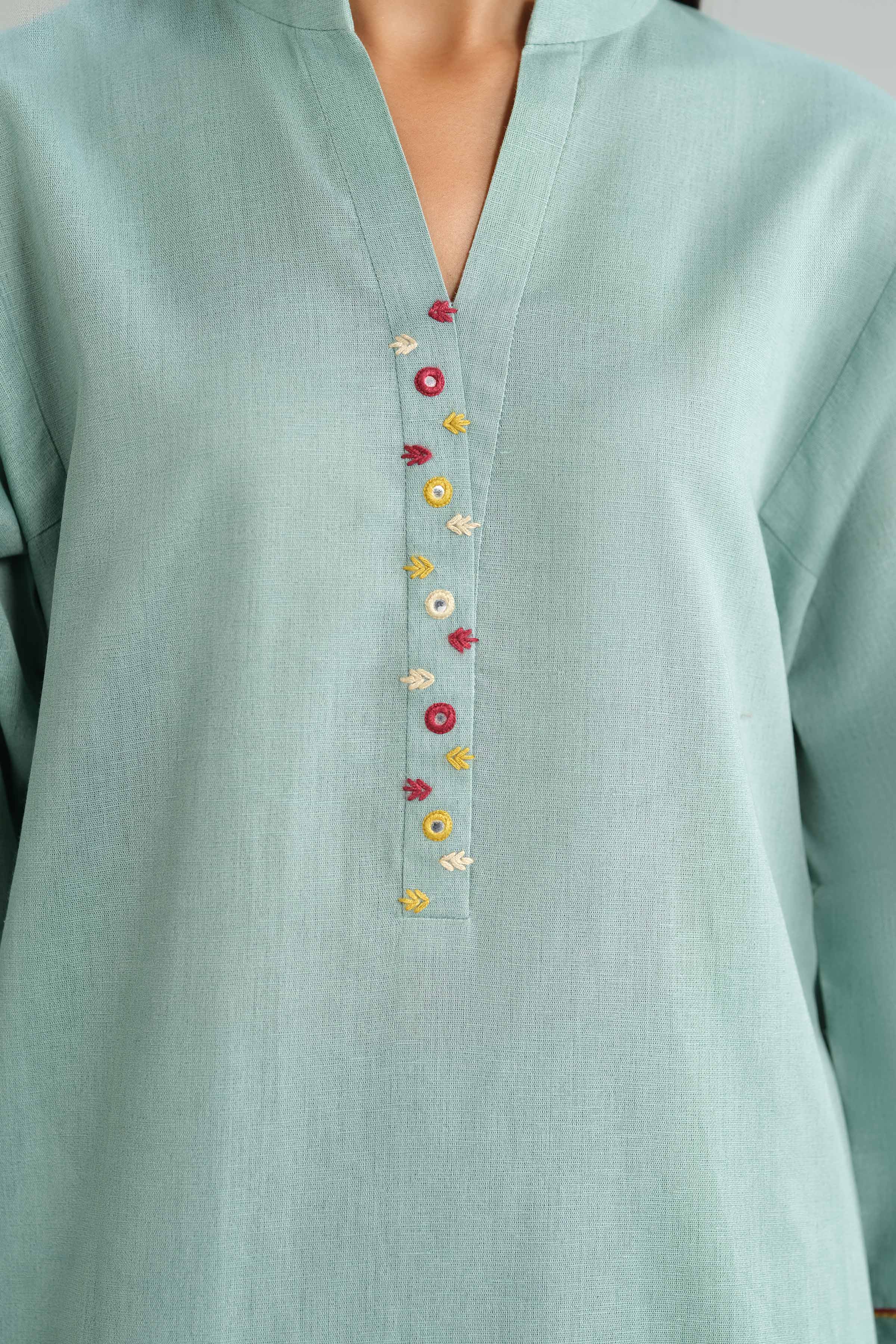 NishatUK - Blue Embroidered Karandi 3-piece ready to wear suit