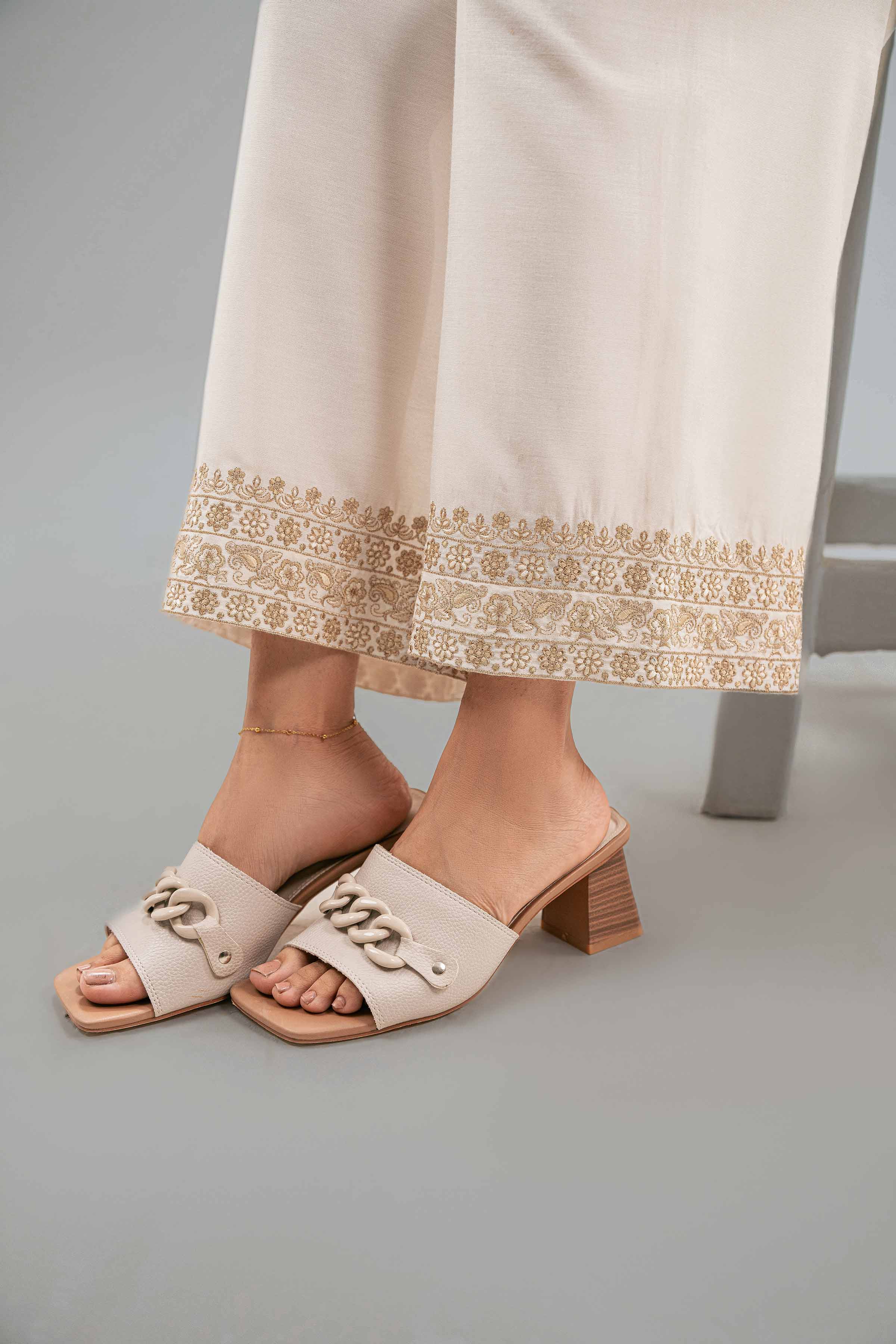 NishatUK - White Embroidered Silk 1-piece ready to wear-luxury Pant