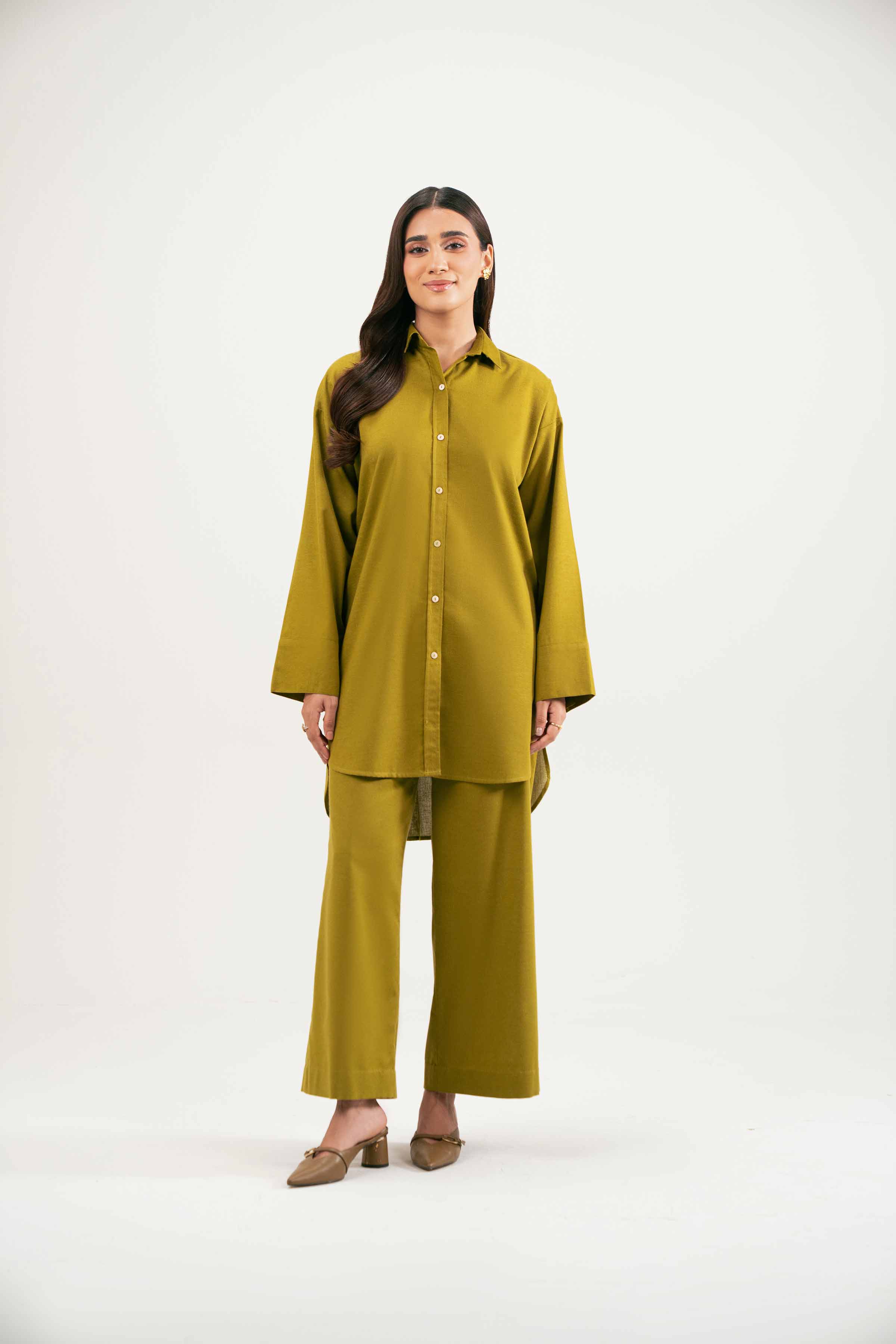 NishatUK - Olive Solids Karandi 2-piece ready to wear Luxury Dress