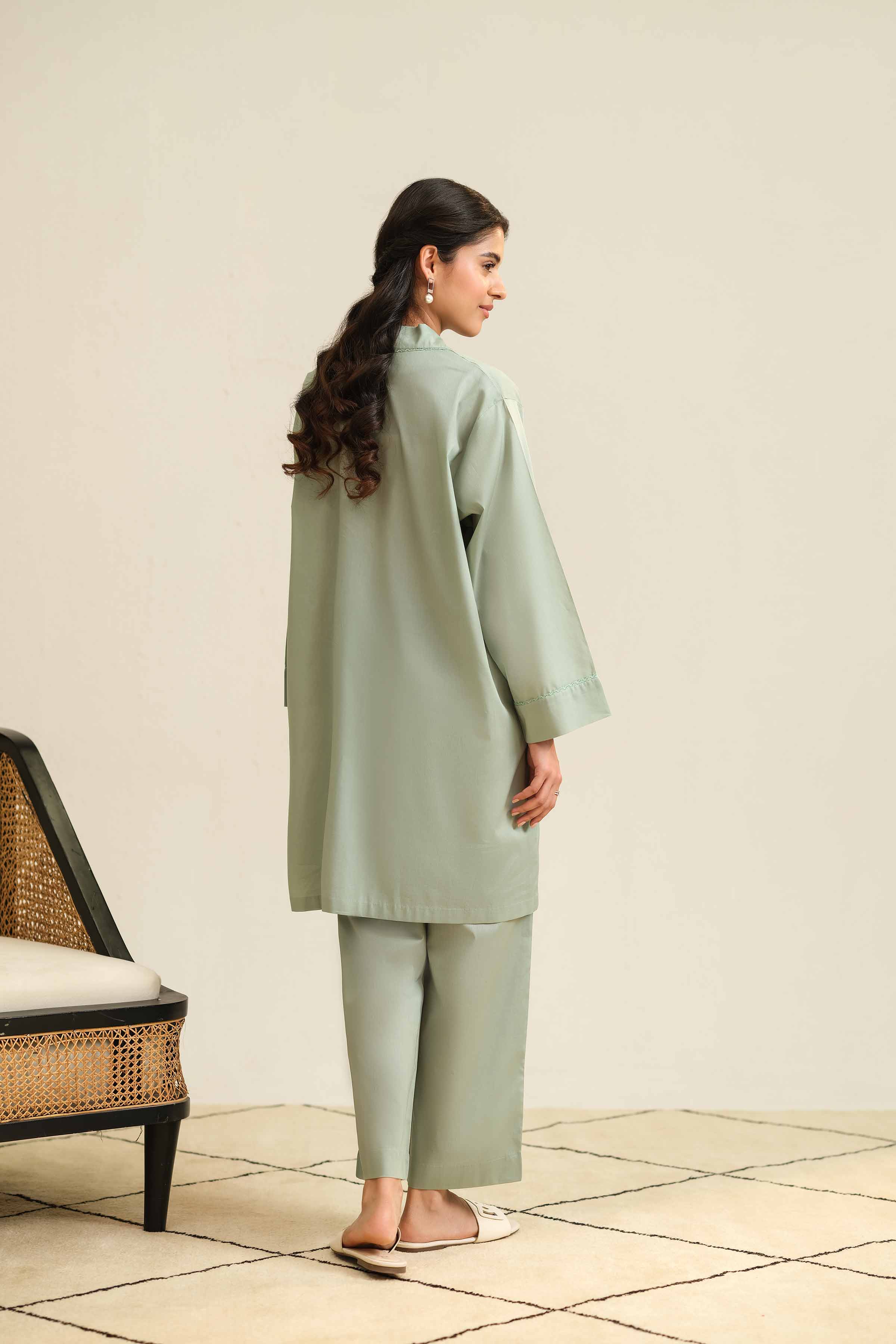 NishatUK - Brown Embroidered Cambric 2-piece ready to wear Luxury Dress