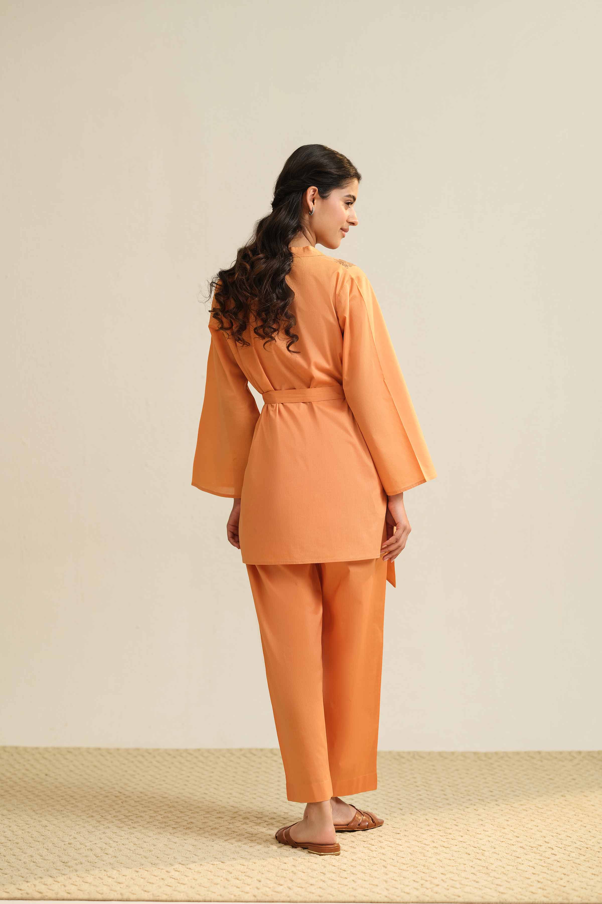 NishatUK - Brown Embroidered Cambric 3-piece ready to wear Suit