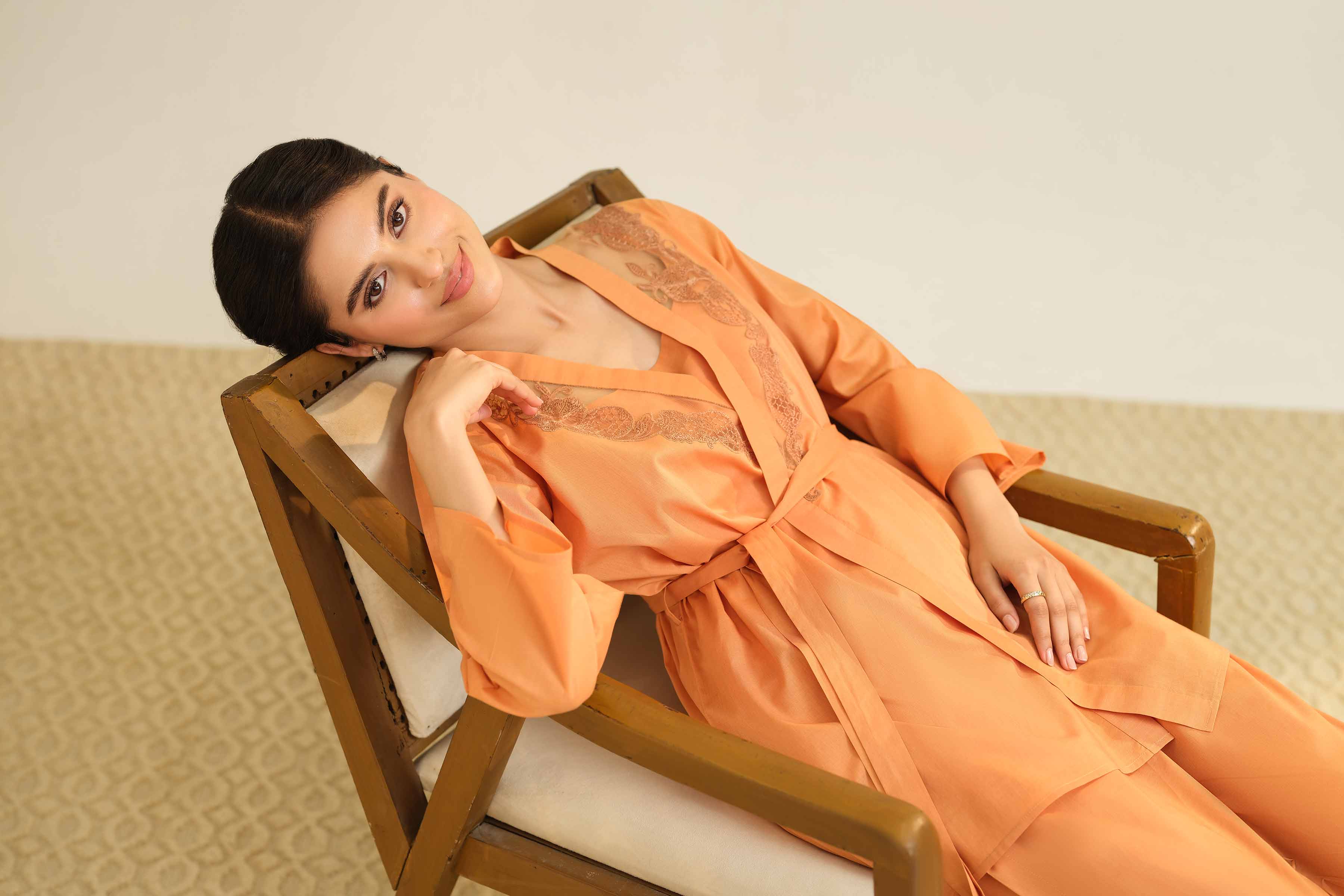 NishatUK - Brown Embroidered Cambric 3-piece ready to wear Suit
