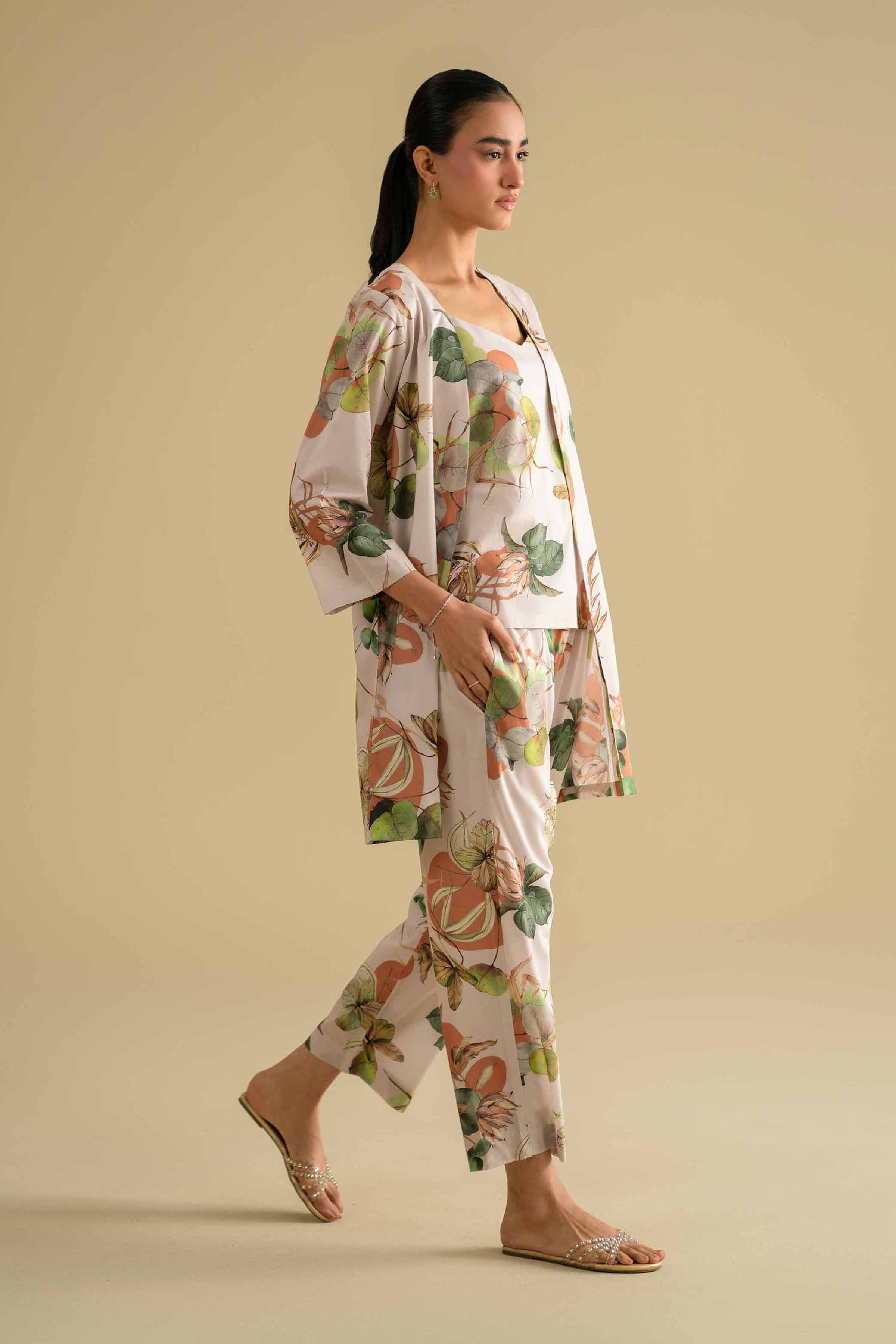 NishatUK - Off White Printed Cambric 3-piece ready to wear Suit