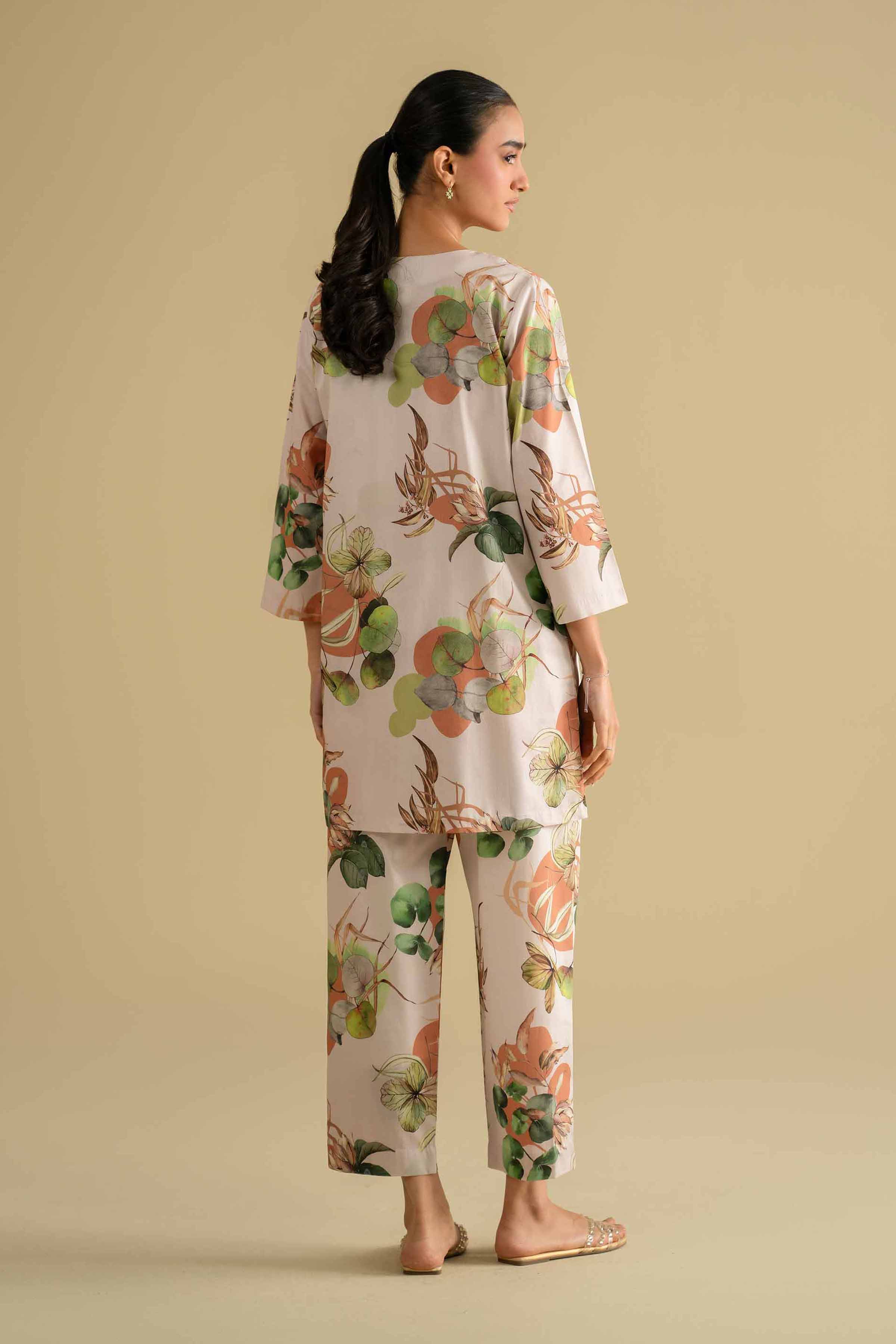 NishatUK - Off White Printed Cambric 3-piece ready to wear Suit