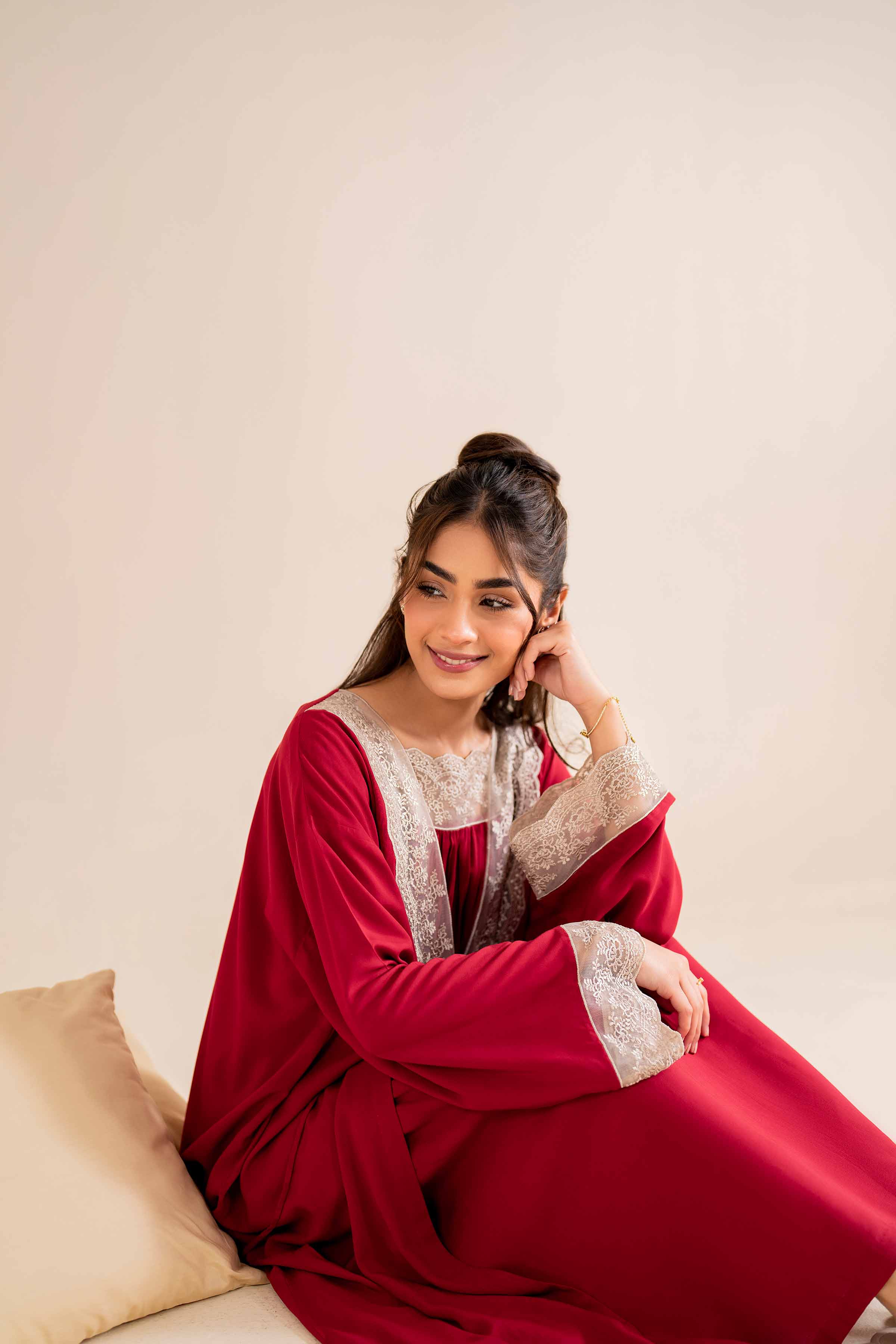 NishatUK - Brown Embroidered Linen 2-piece ready to wear Luxury Dress