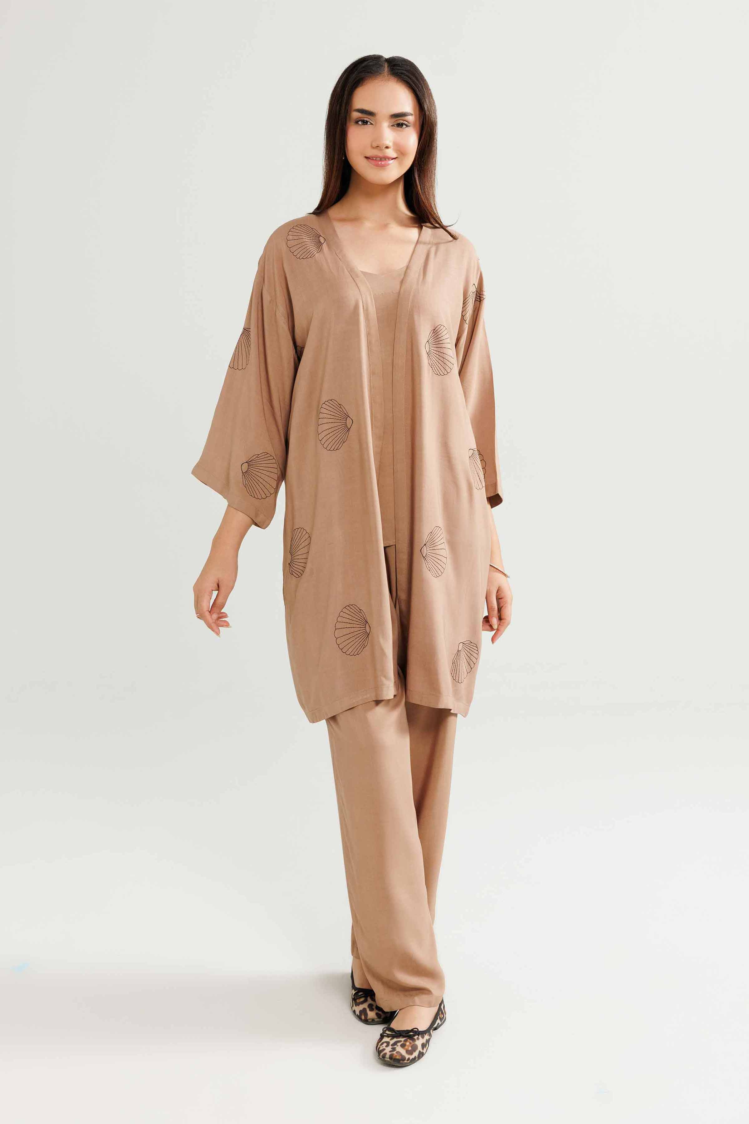 NishatUK - Sand Embroidered Linen 3-piece ready to wear-luxury Luxury Dress