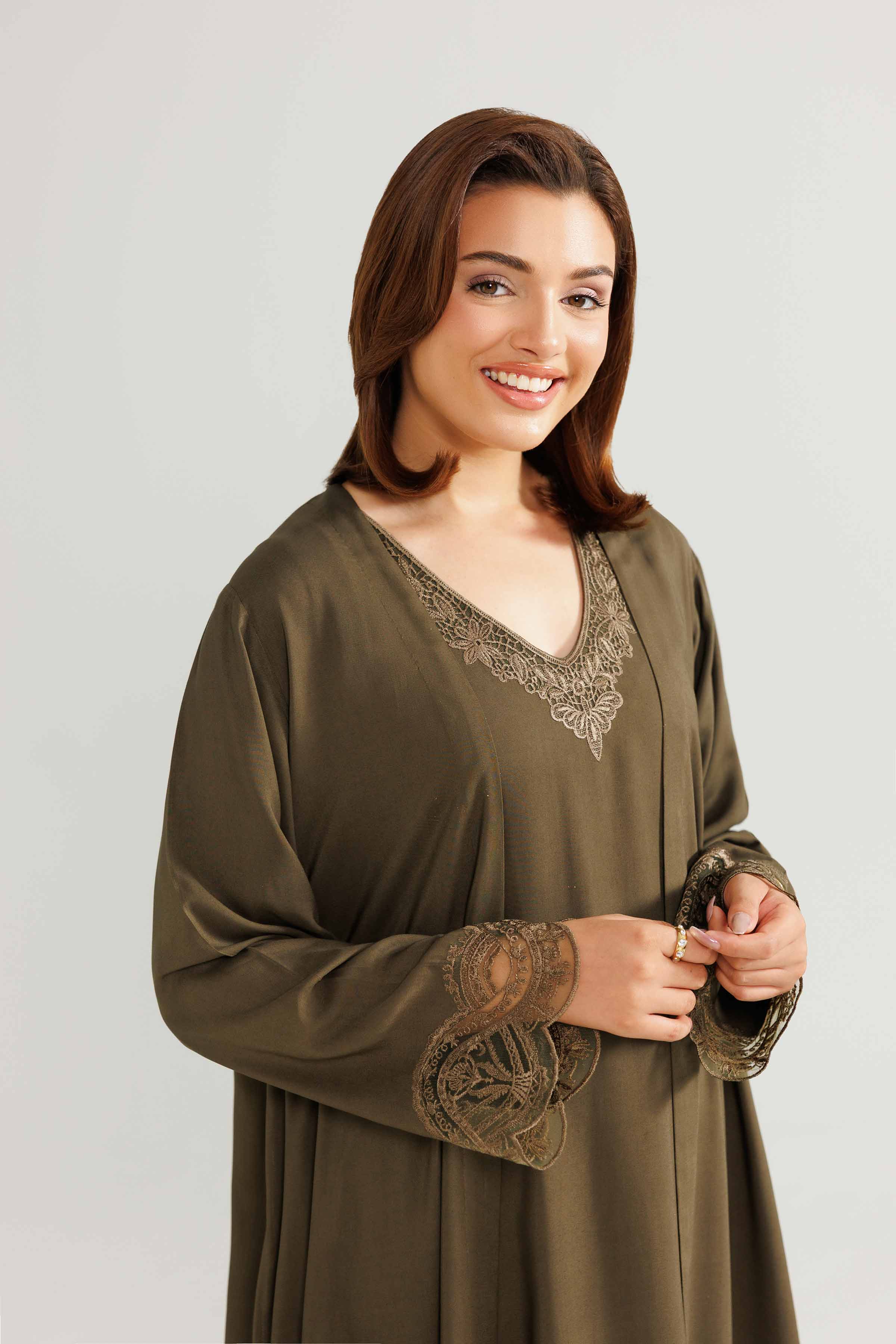 NishatUK - Green Embroidered Linen 2-piece ready to wear Loungewear