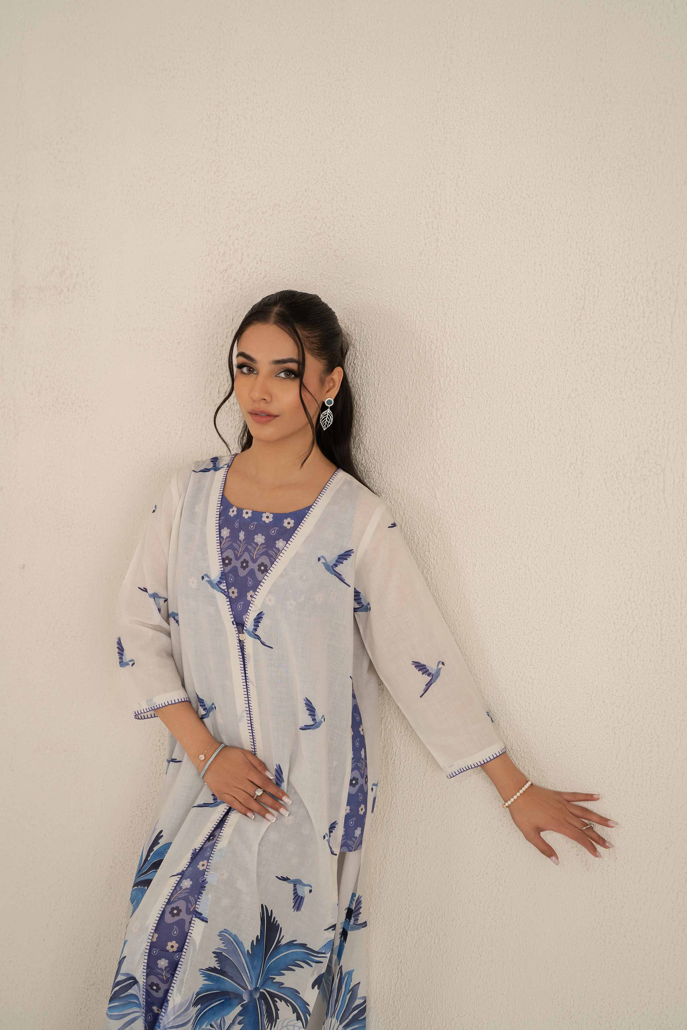 NishatUK - Brown Printed Lawn 3-piece ready to wear Suit