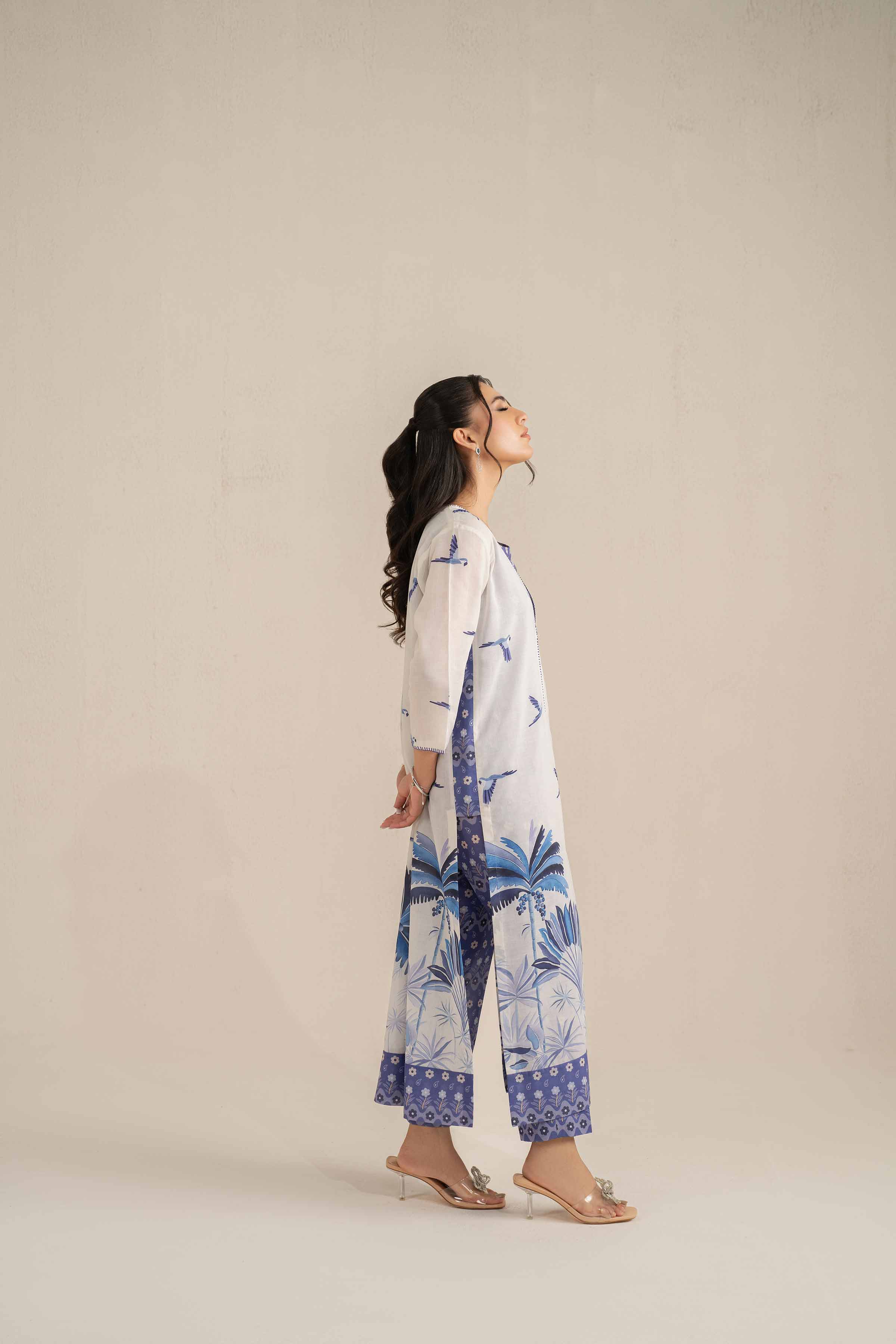 NishatUK - Brown Printed Lawn 3-piece ready to wear Suit