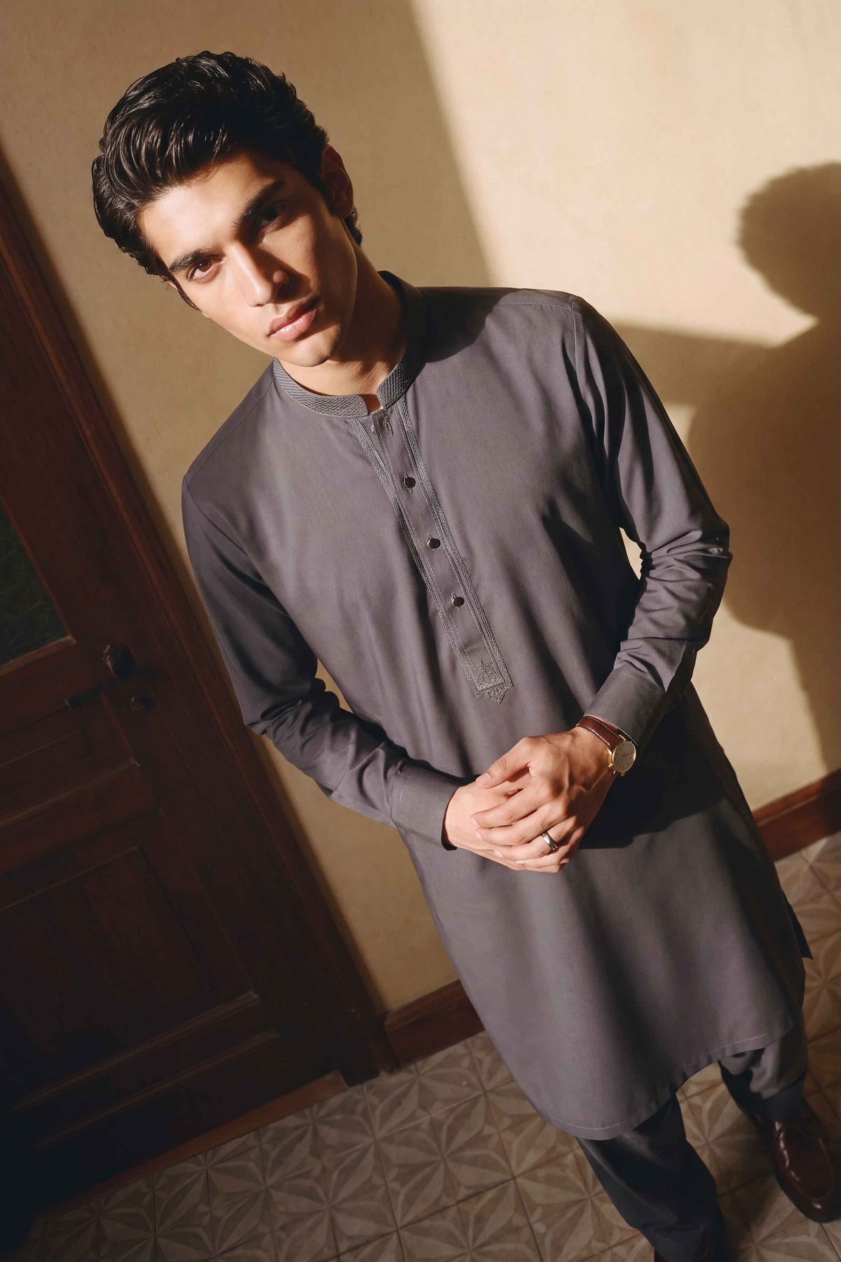 Nishat UK - Grey Embroidered Boski 2 Pieces ready to wear