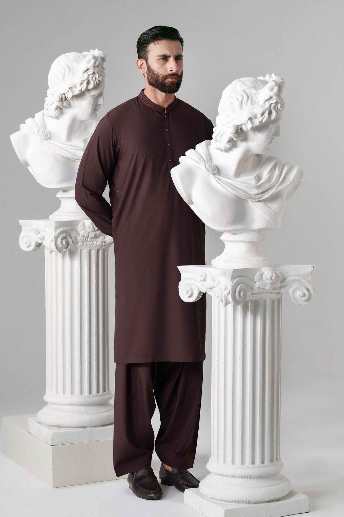 Nishat UK - Maroon Embroidered Wash & Wear 2 Pieces ready to wear