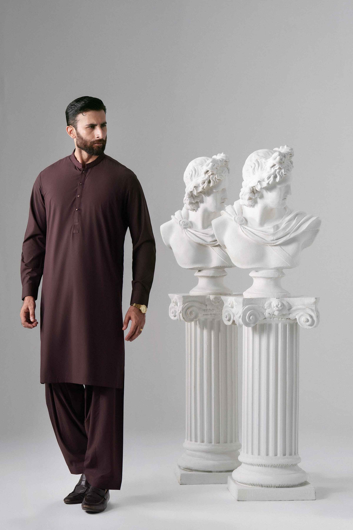 Nishat UK - Maroon Embroidered Wash & Wear 2 Pieces ready to wear