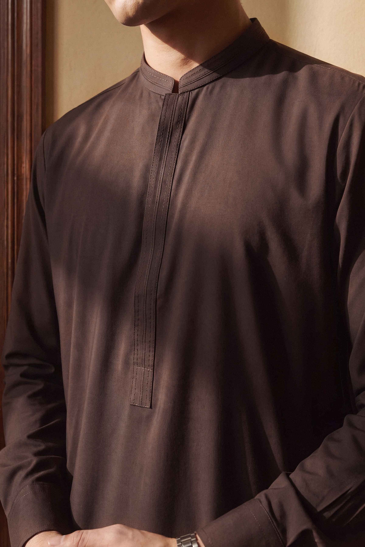 Nishat UK - Brown Solids Wash & Wear 2 Pieces ready to wear Dress