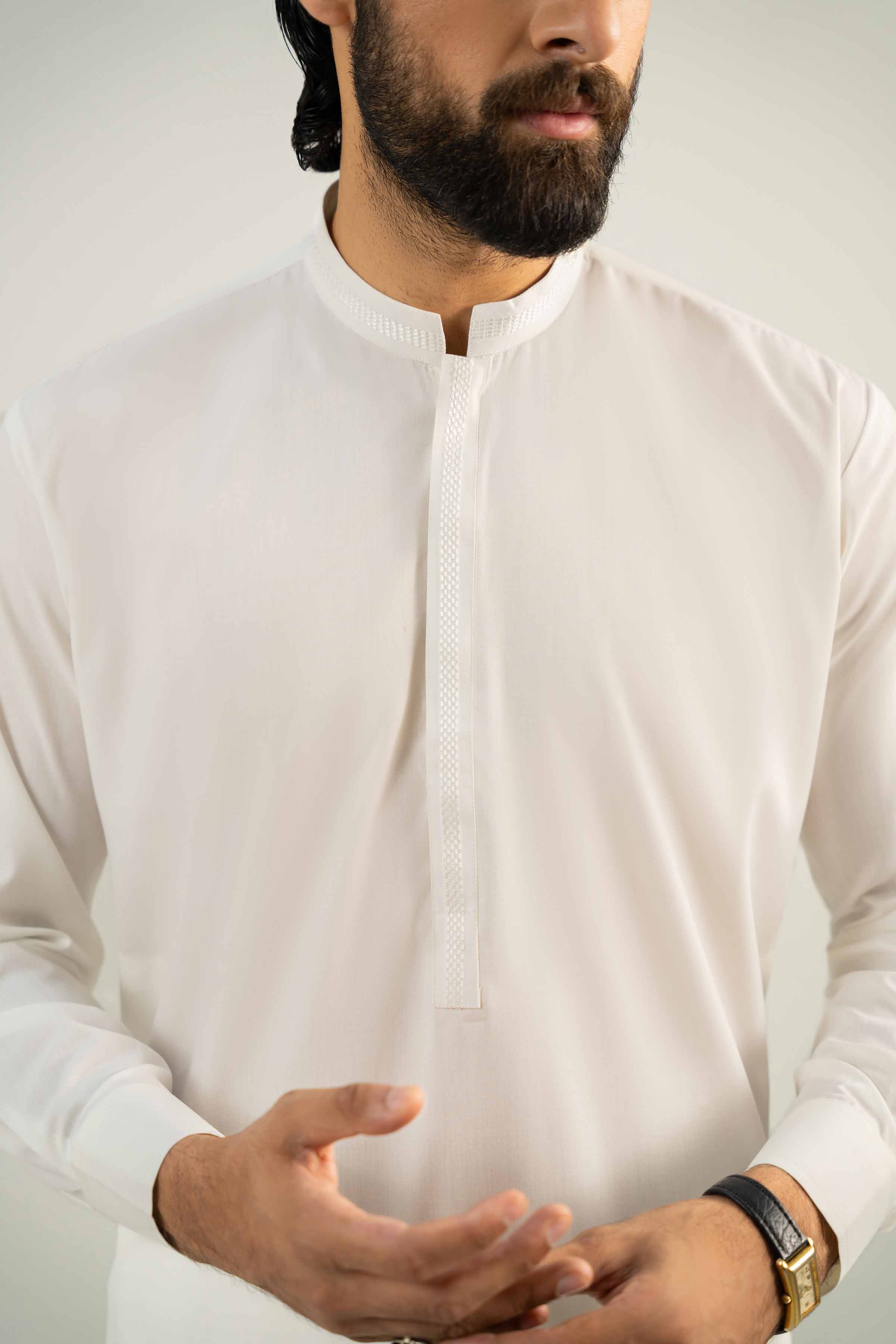 NishatUK - White Embroidered Leisure 2-piece ready to wear Dress