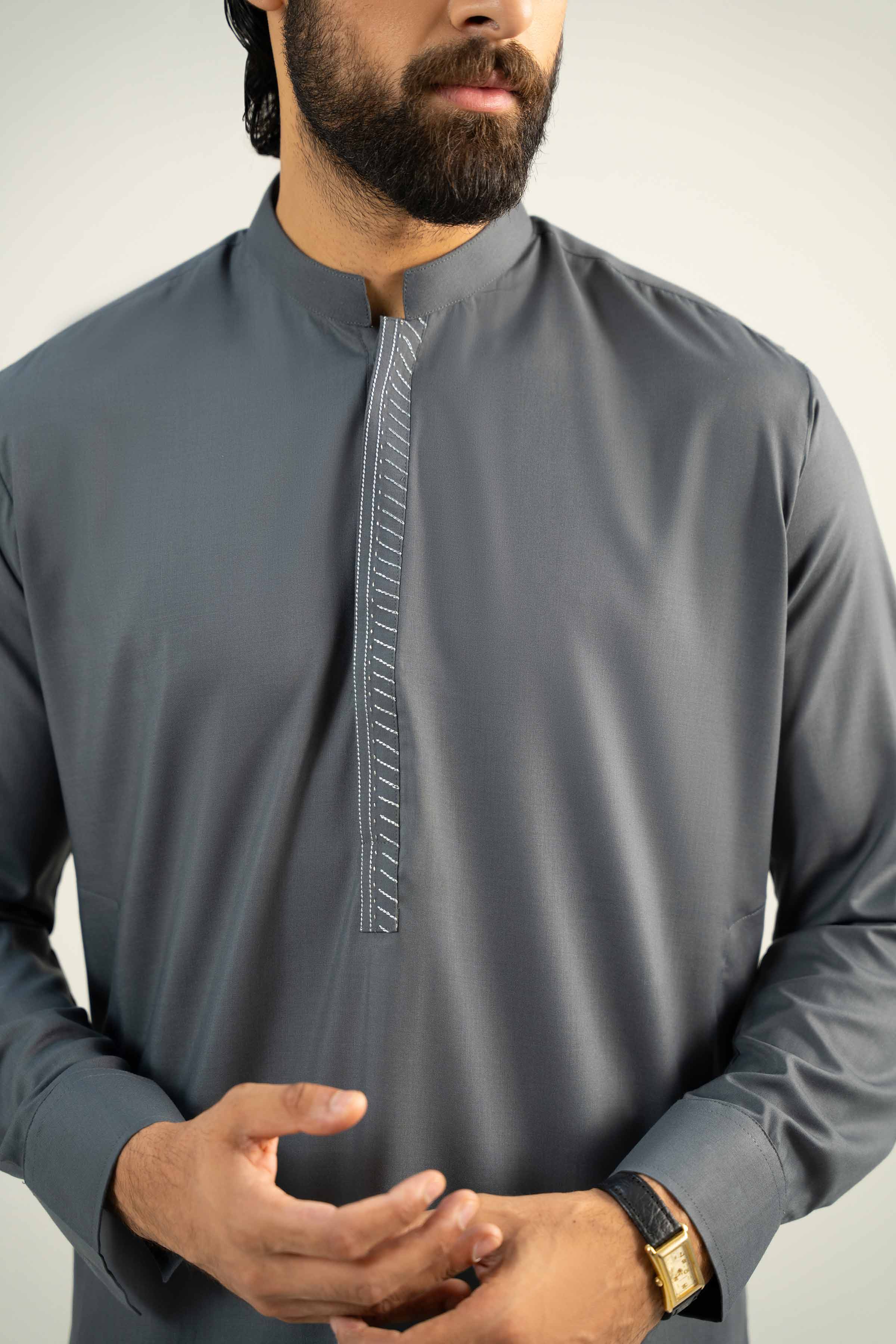 NishatUK - Grey Embroidered Ambassadar 2-piece ready to wear Dress