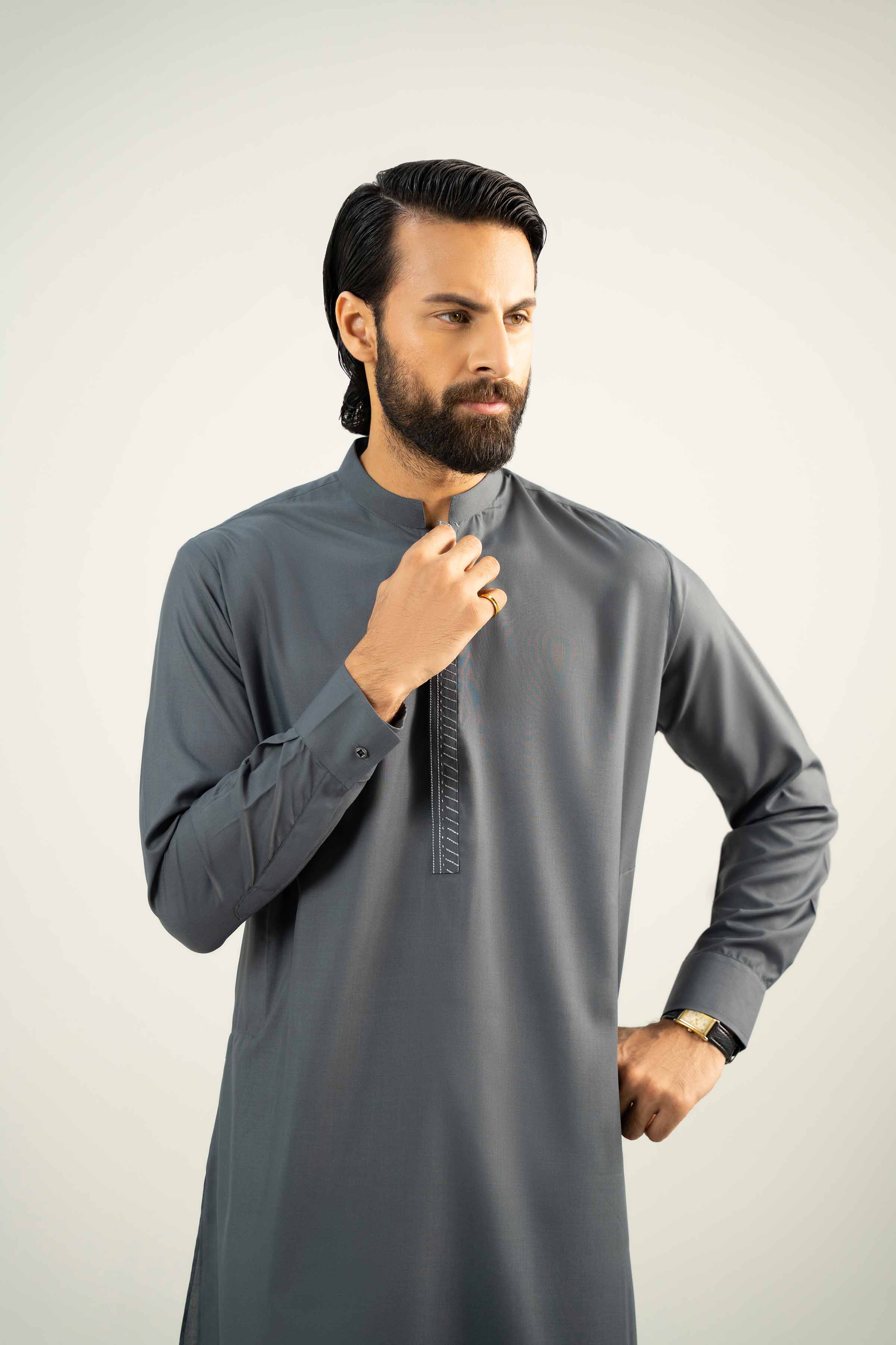 NishatUK - Grey Embroidered Ambassadar 2-piece ready to wear Dress