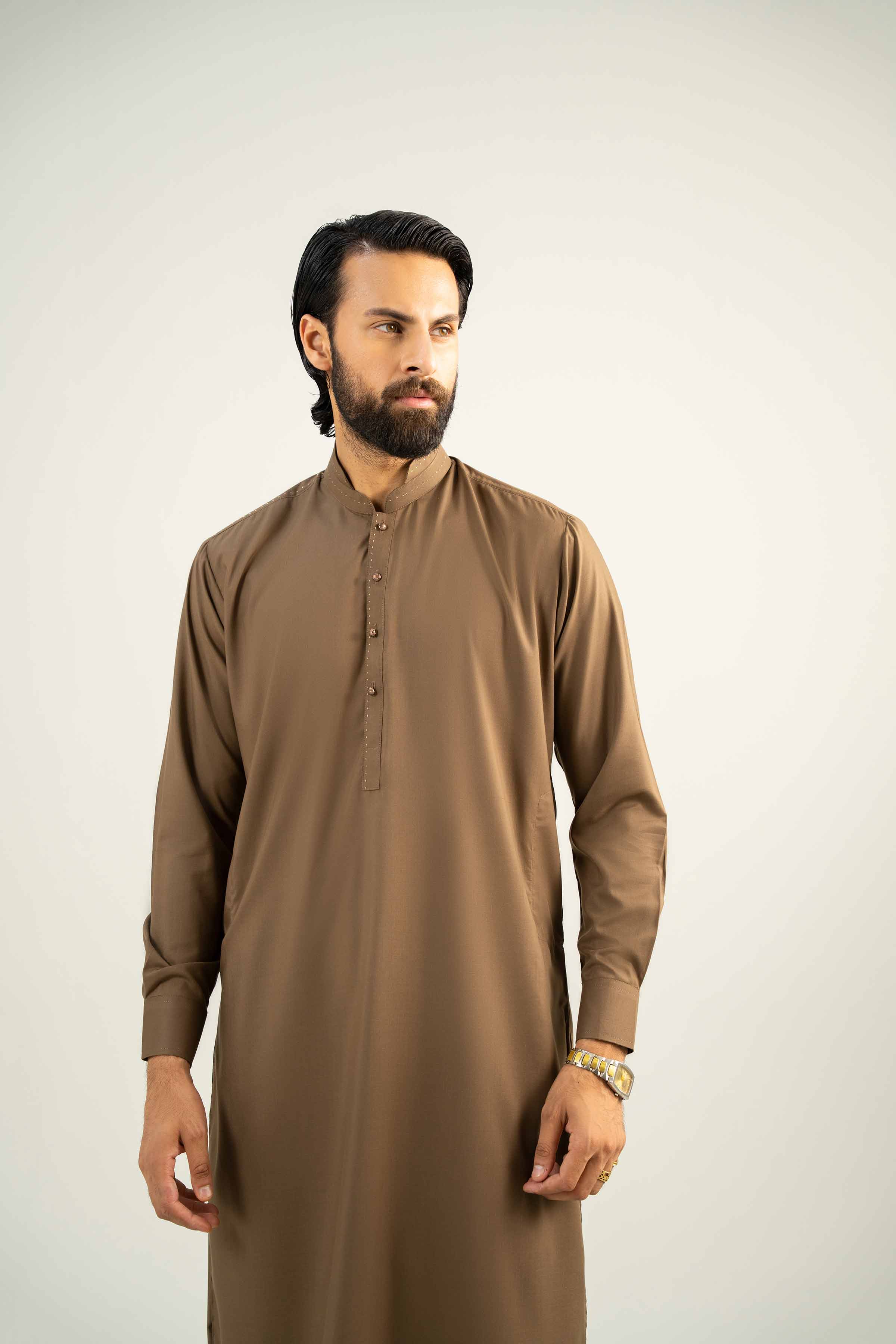 NishatUK - Brown Embroidered Ambassadar 2-piece ready to wear Dress