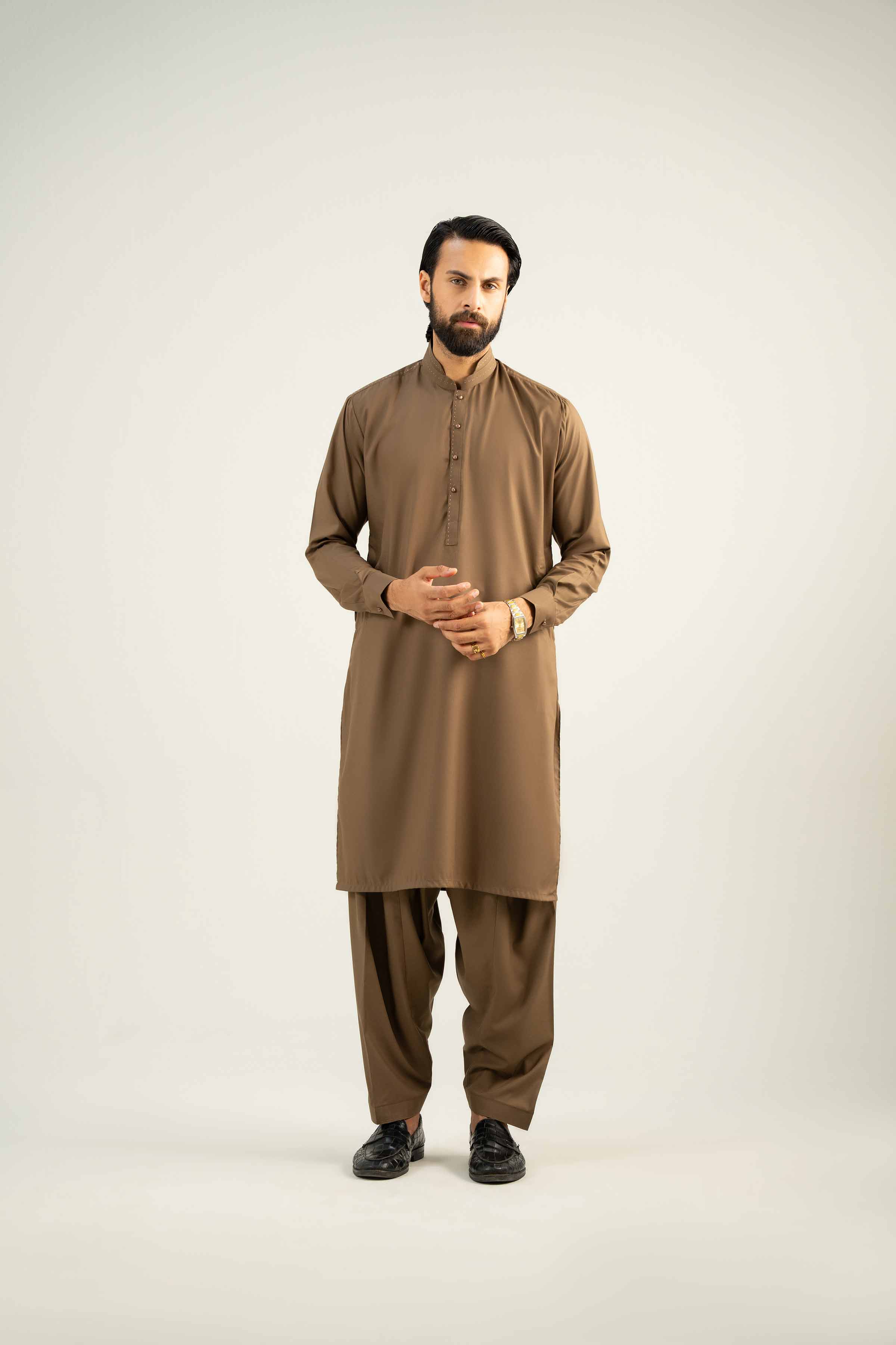 NishatUK - Brown Embroidered Ambassadar 2-piece ready to wear Dress